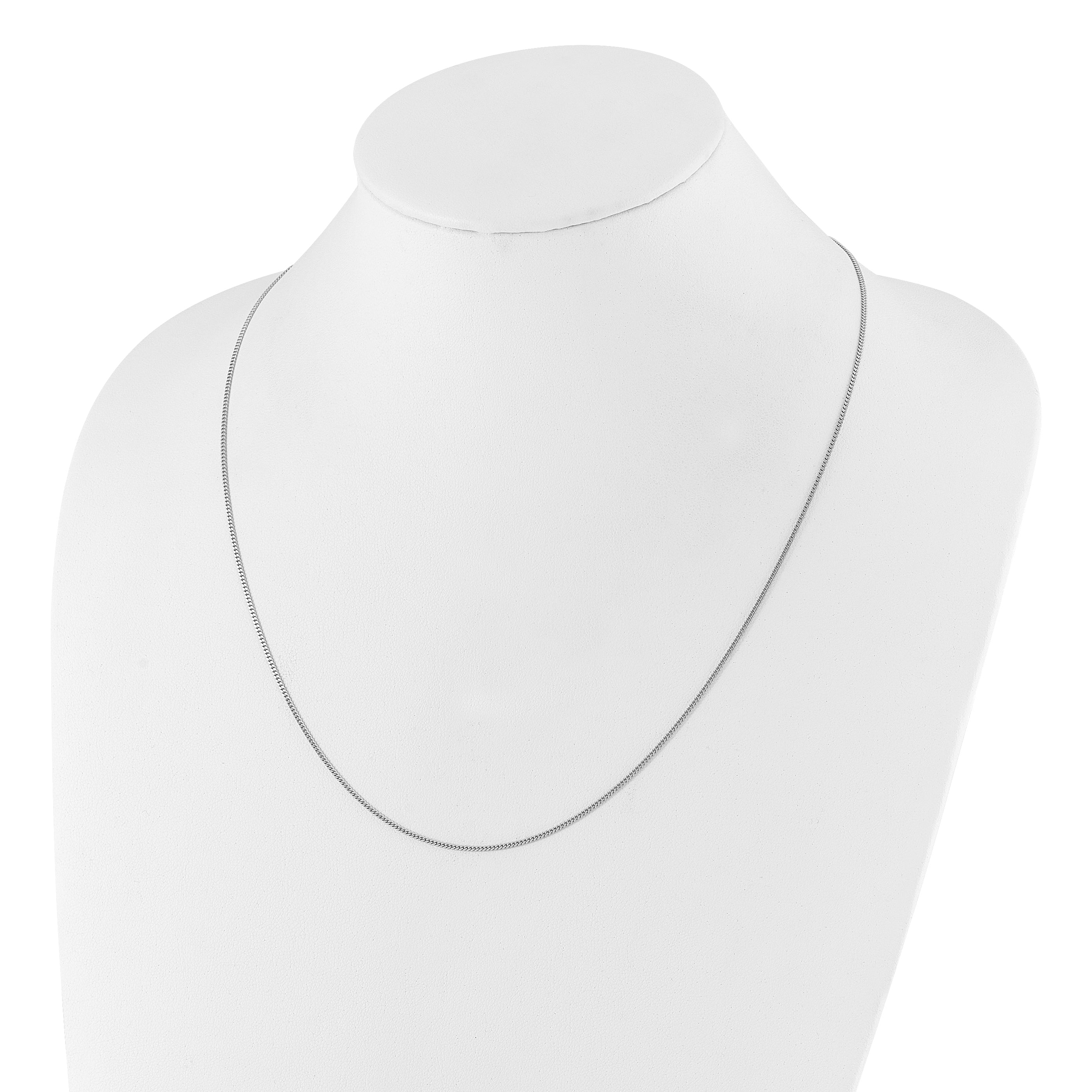 Sterling Silver RH-plated Adjustable 1.4mm Curb Chain