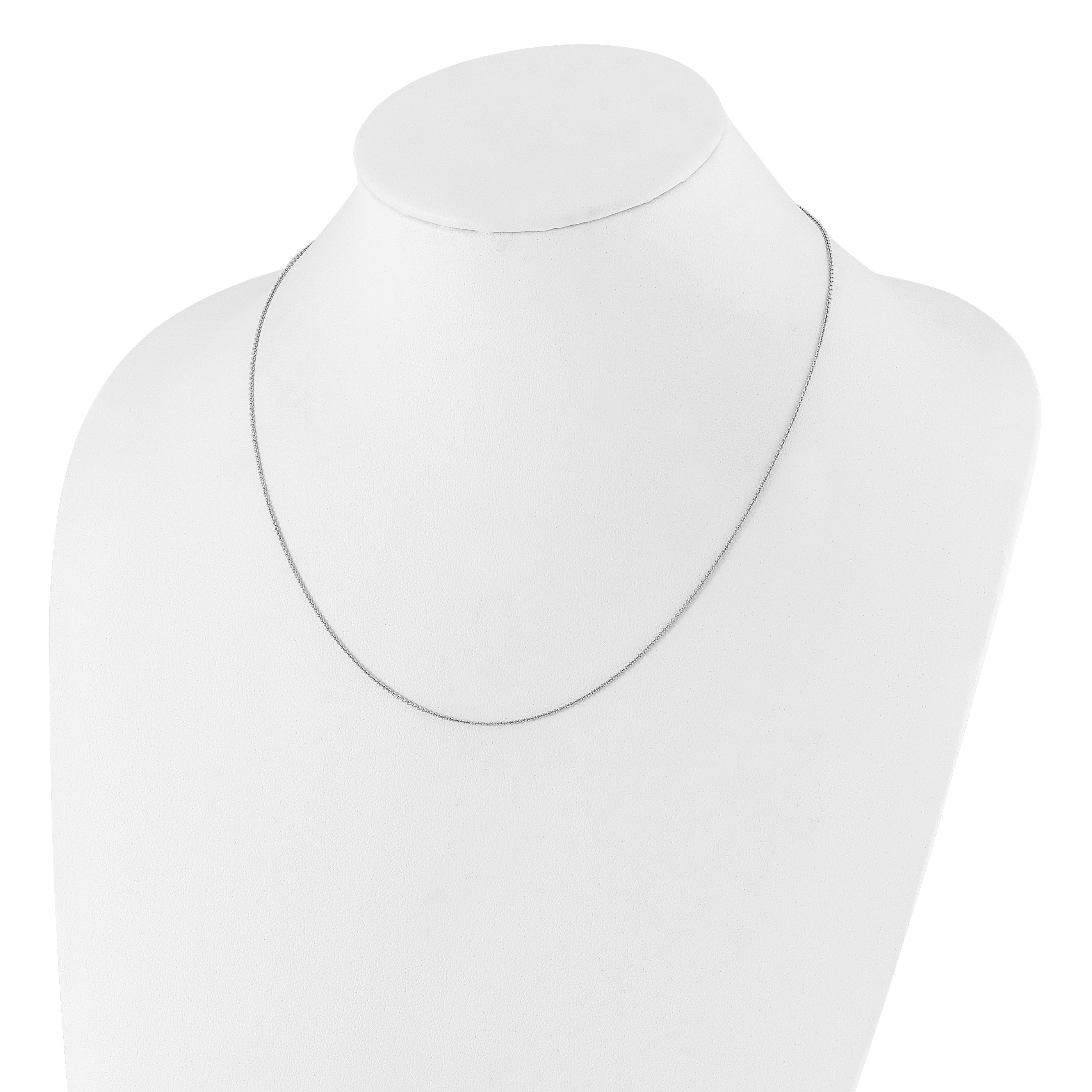 Sterling Silver RH-plated Adjustable .95mm Rolo Chain
