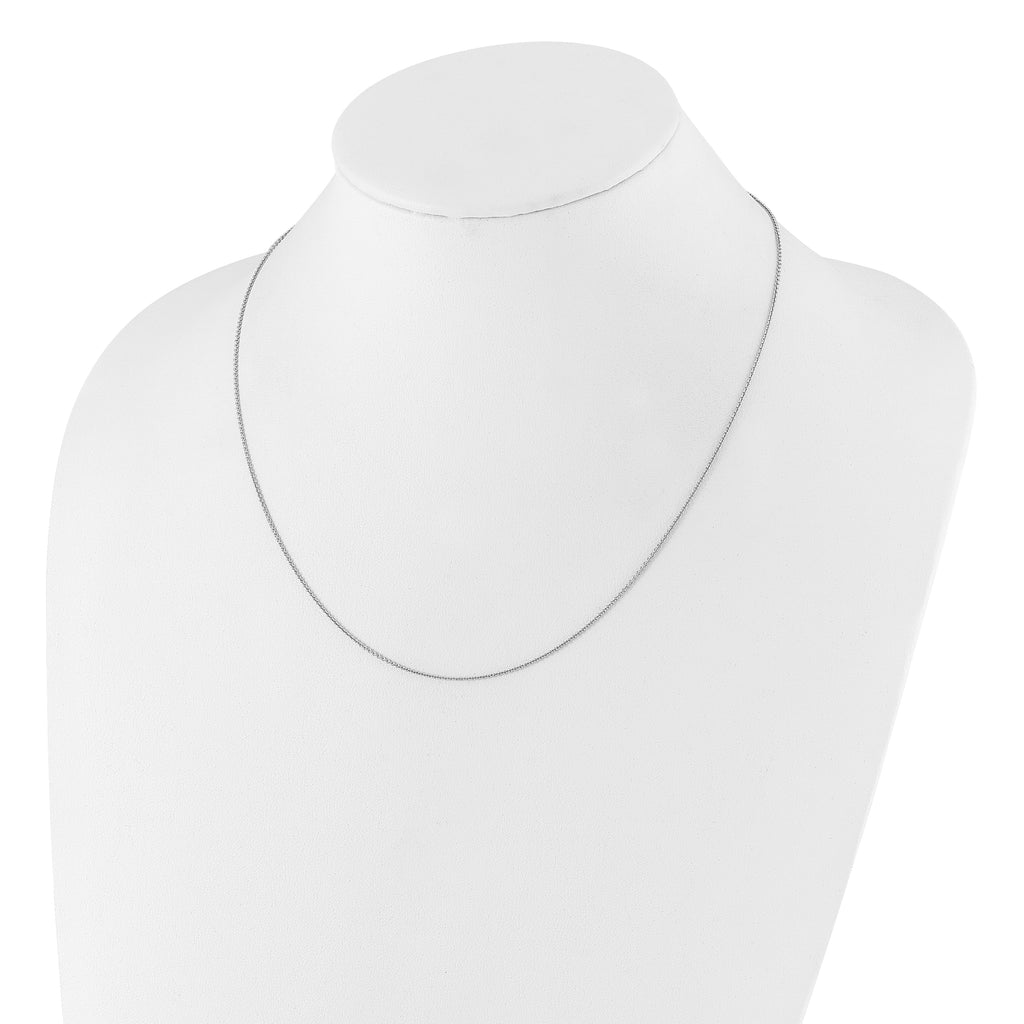 Sterling Silver RH-plated Adjustable .95mm Rolo Chain