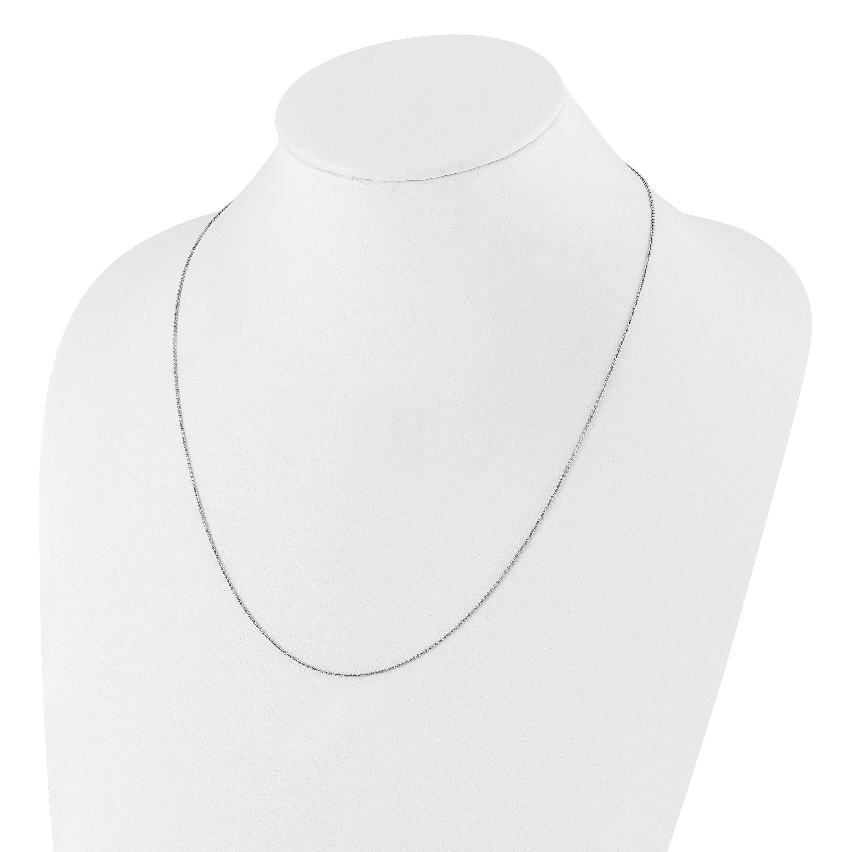 Sterling Silver RH-plated Adjustable .95mm Rolo Chain