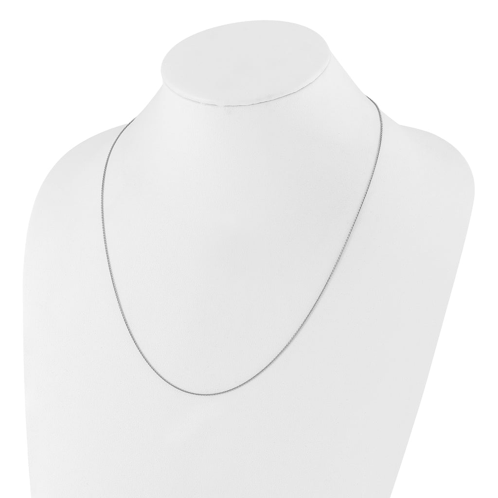 Sterling Silver RH-plated Adjustable .95mm Rolo Chain