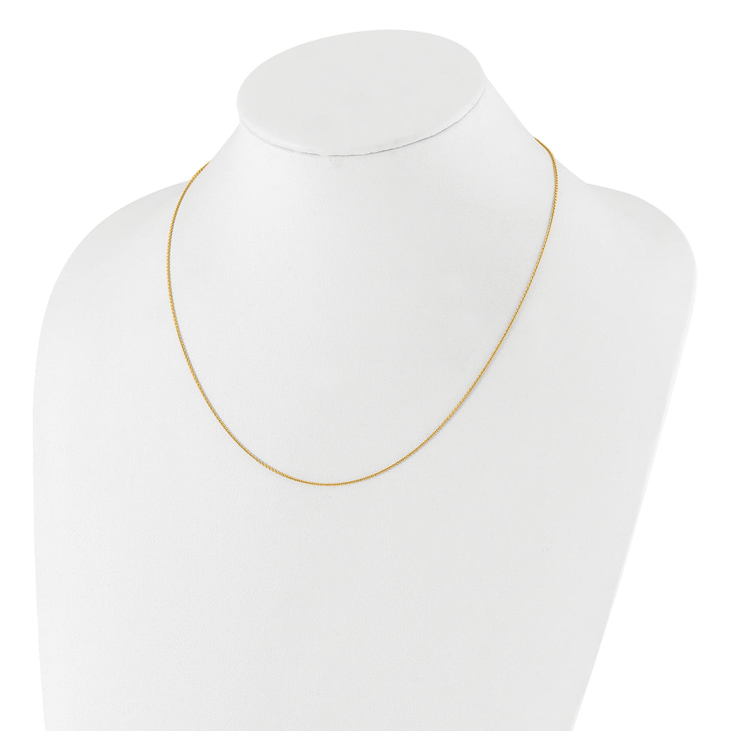 Sterling Silver Gold-plated Adjustable .95mm Rolo Chain