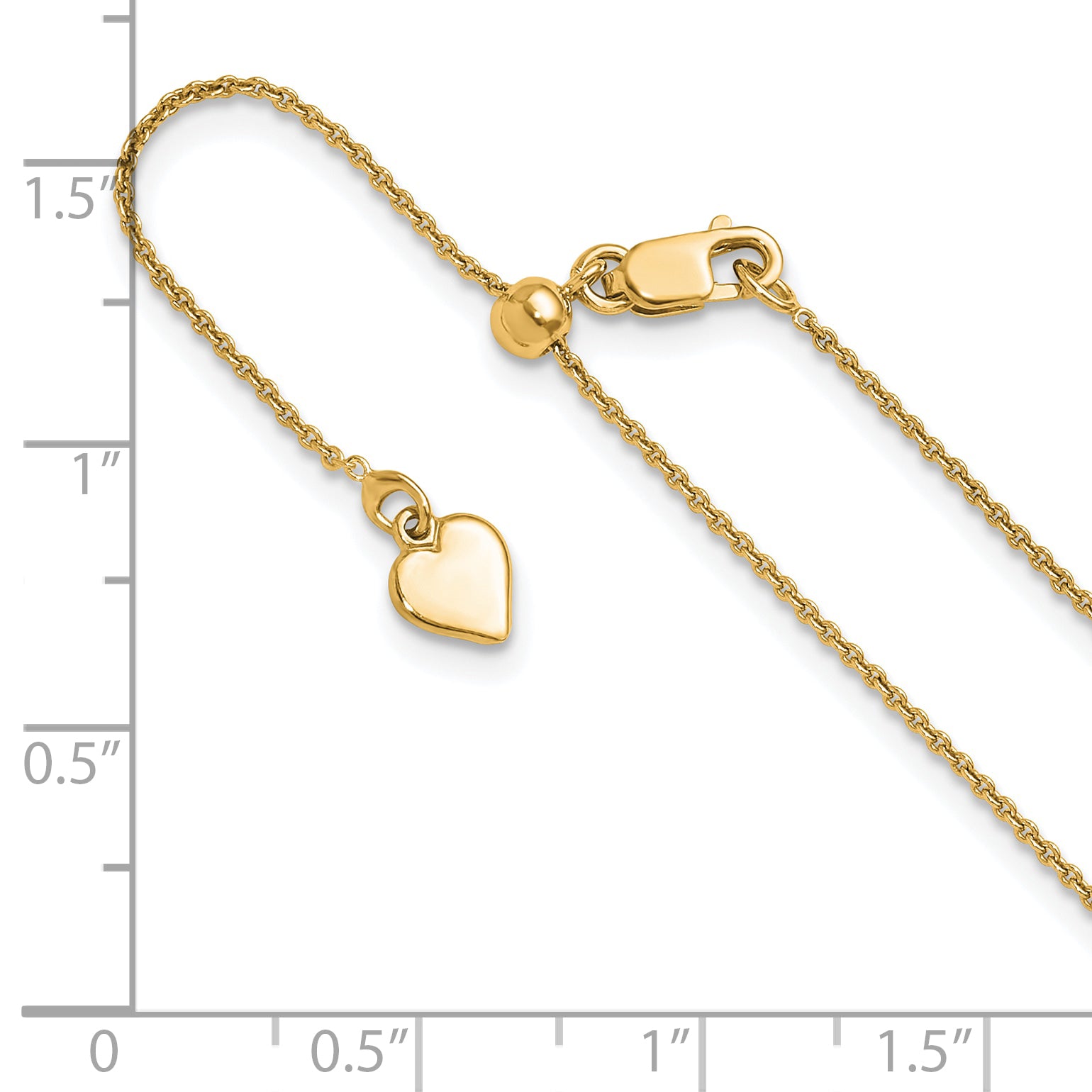 Sterling Silver Gold-plated Adjustable .95mm Rolo Chain