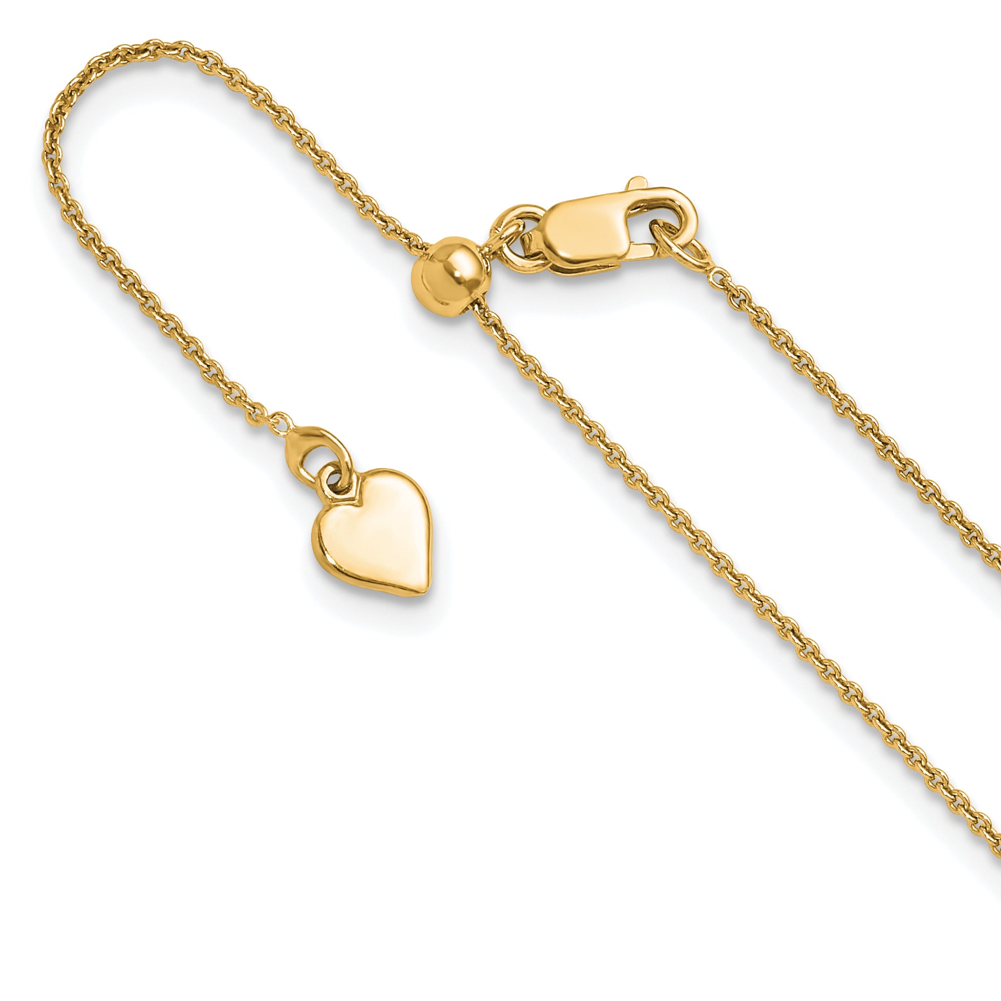 Sterling Silver Gold-plated Adjustable .95mm Rolo Chain Main image