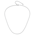 Sterling Silver RH-plated Adjustable .95mm Round Box Chain