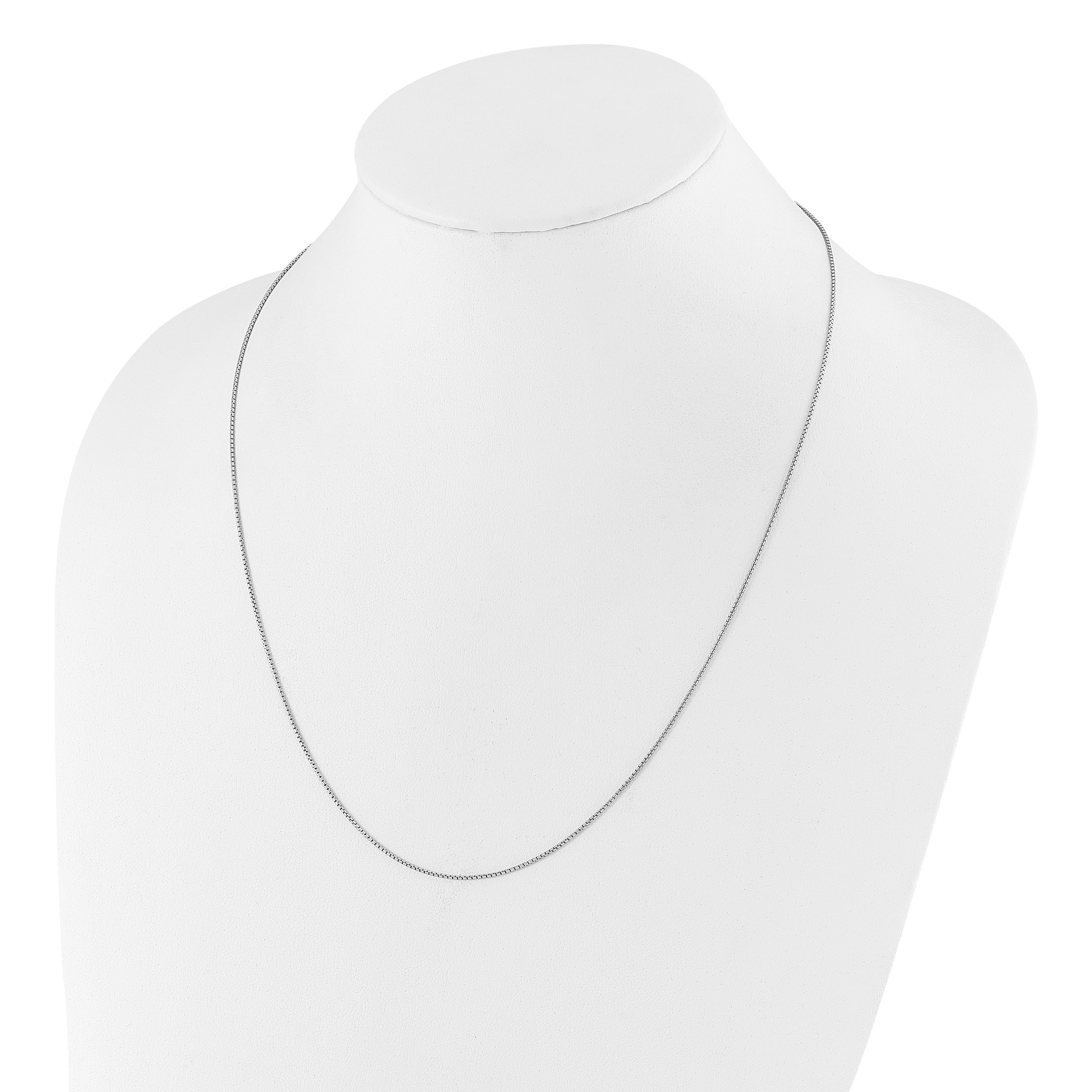 Sterling Silver RH-plated Adjustable .95mm Round Box Chain