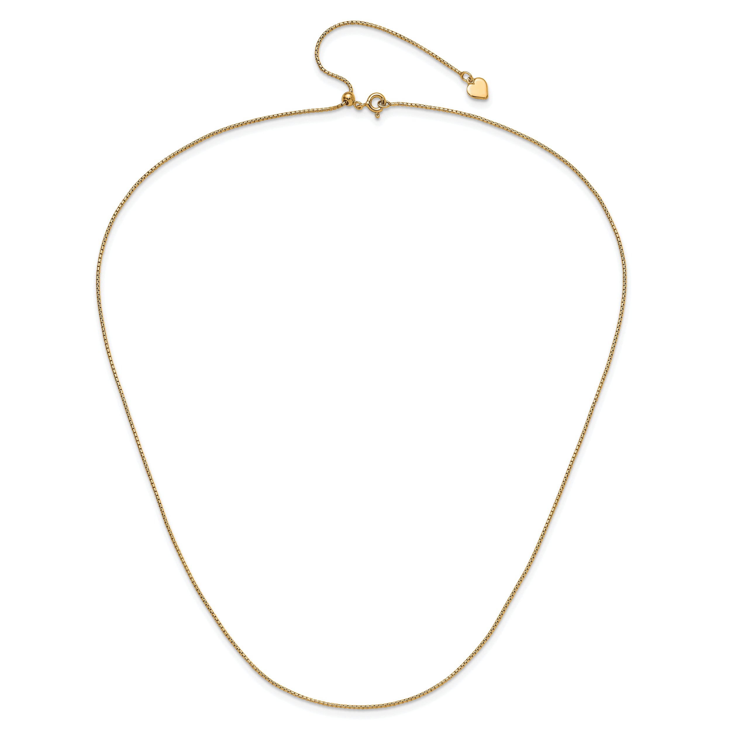 Sterling Silver Gold-plated Adjustable .95mm Round Box Chain