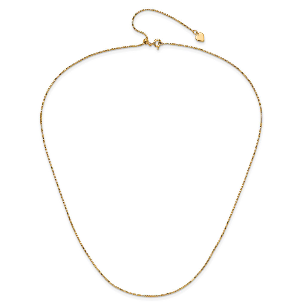 Sterling Silver Gold-plated Adjustable .95mm Round Box Chain