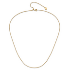 Sterling Silver Gold-plated Adjustable .95mm Round Box Chain