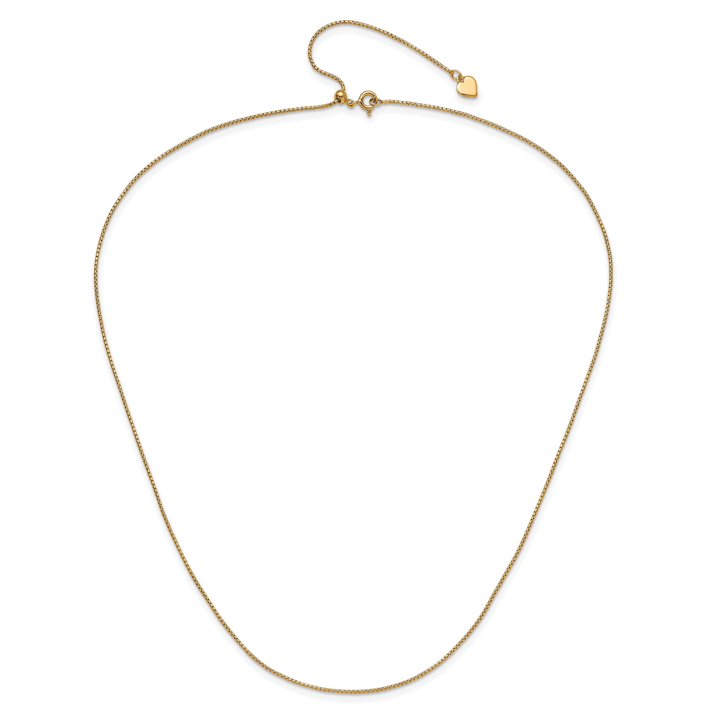 Sterling Silver Gold-plated Adjustable .95mm Round Box Chain