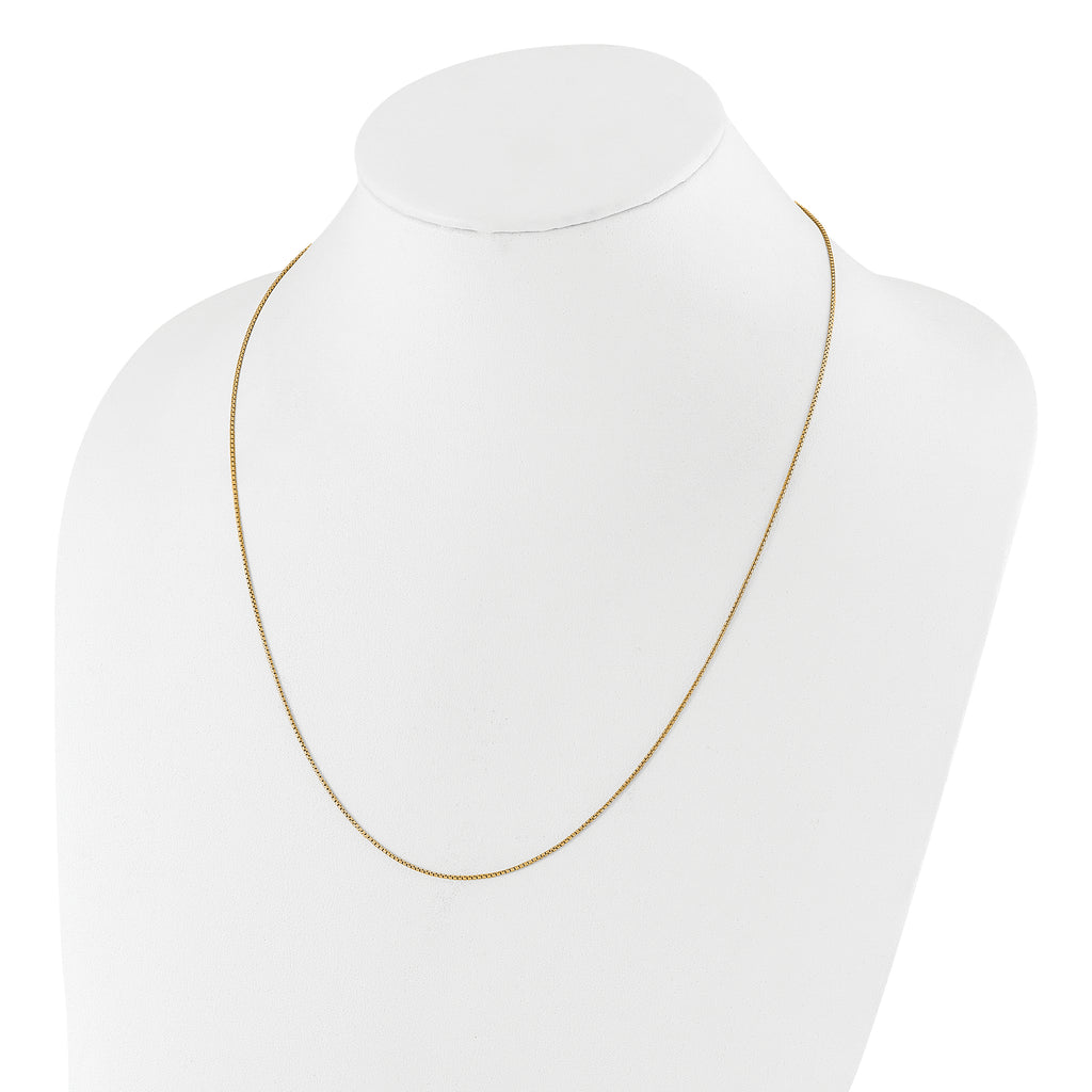 Sterling Silver Gold-plated Adjustable .95mm Round Box Chain