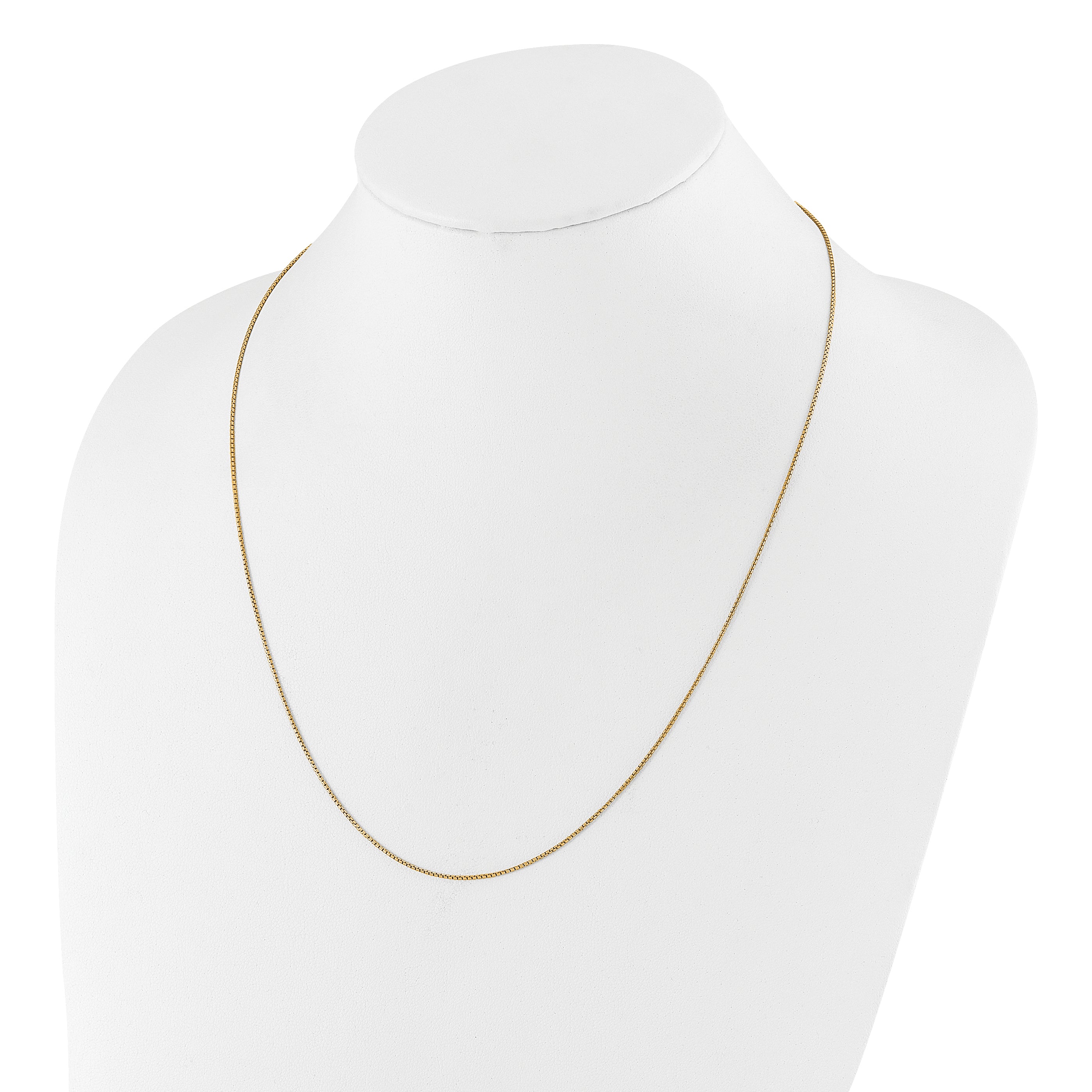 Sterling Silver Gold-plated Adjustable .95mm Round Box Chain