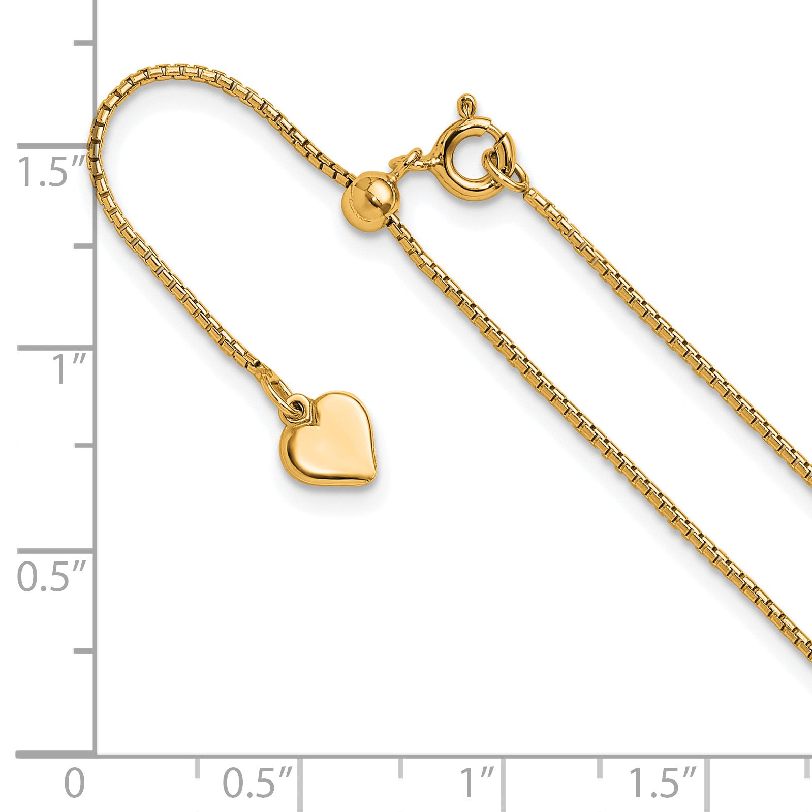Sterling Silver Gold-plated Adjustable .95mm Round Box Chain