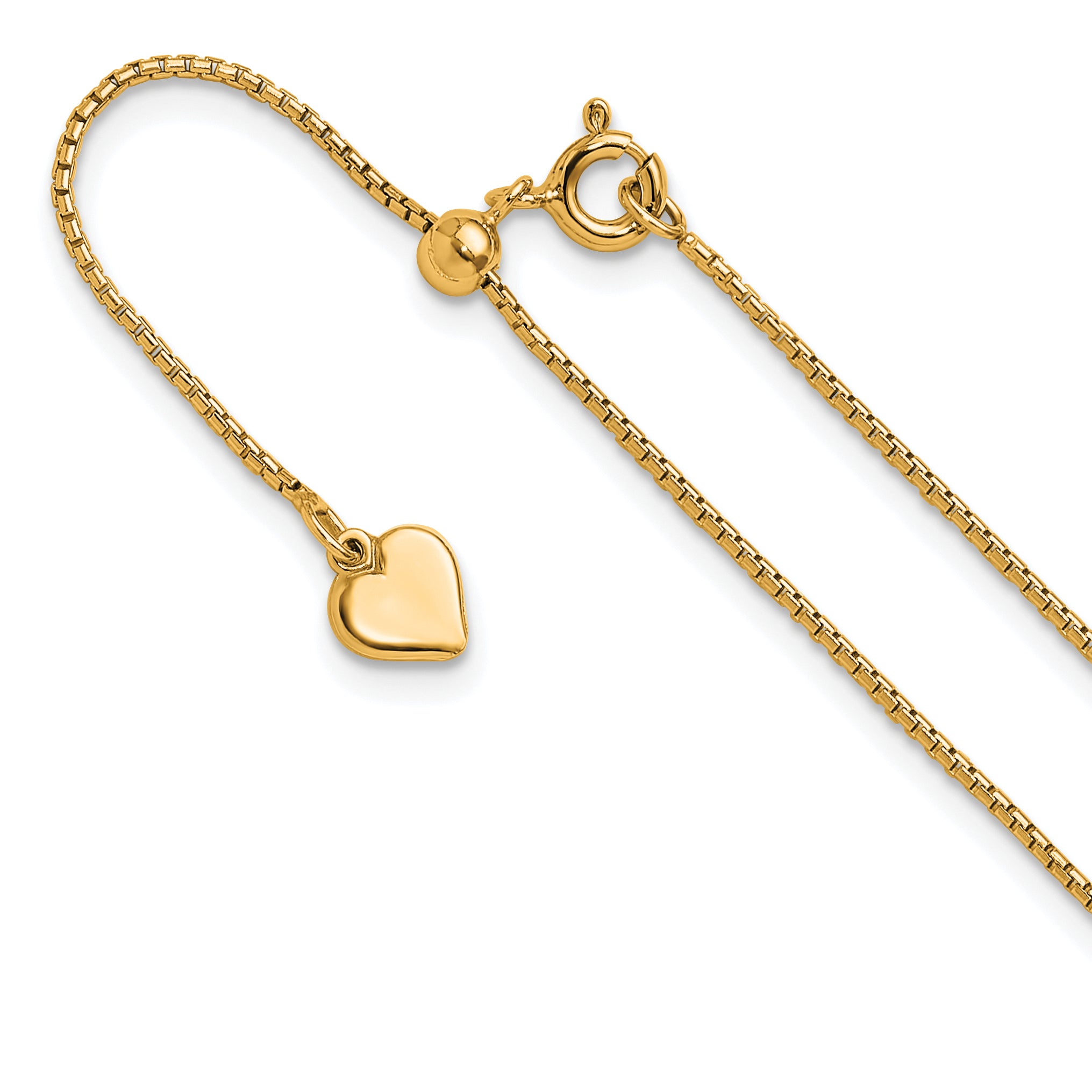 Sterling Silver Gold-plated Adjustable .95mm Round Box Chain