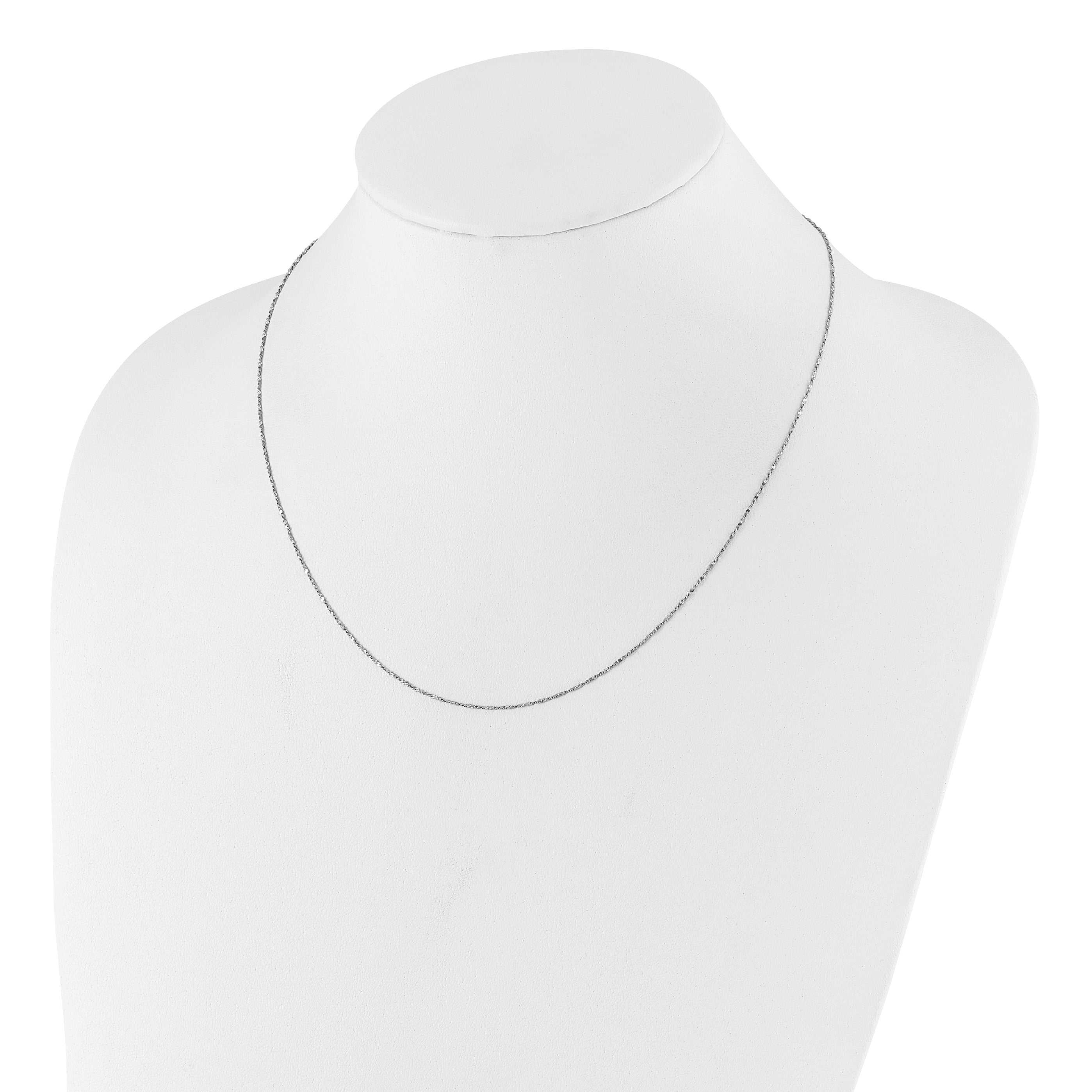 Sterling Silver RH-plated Adjustable .95mm Singapore Chain