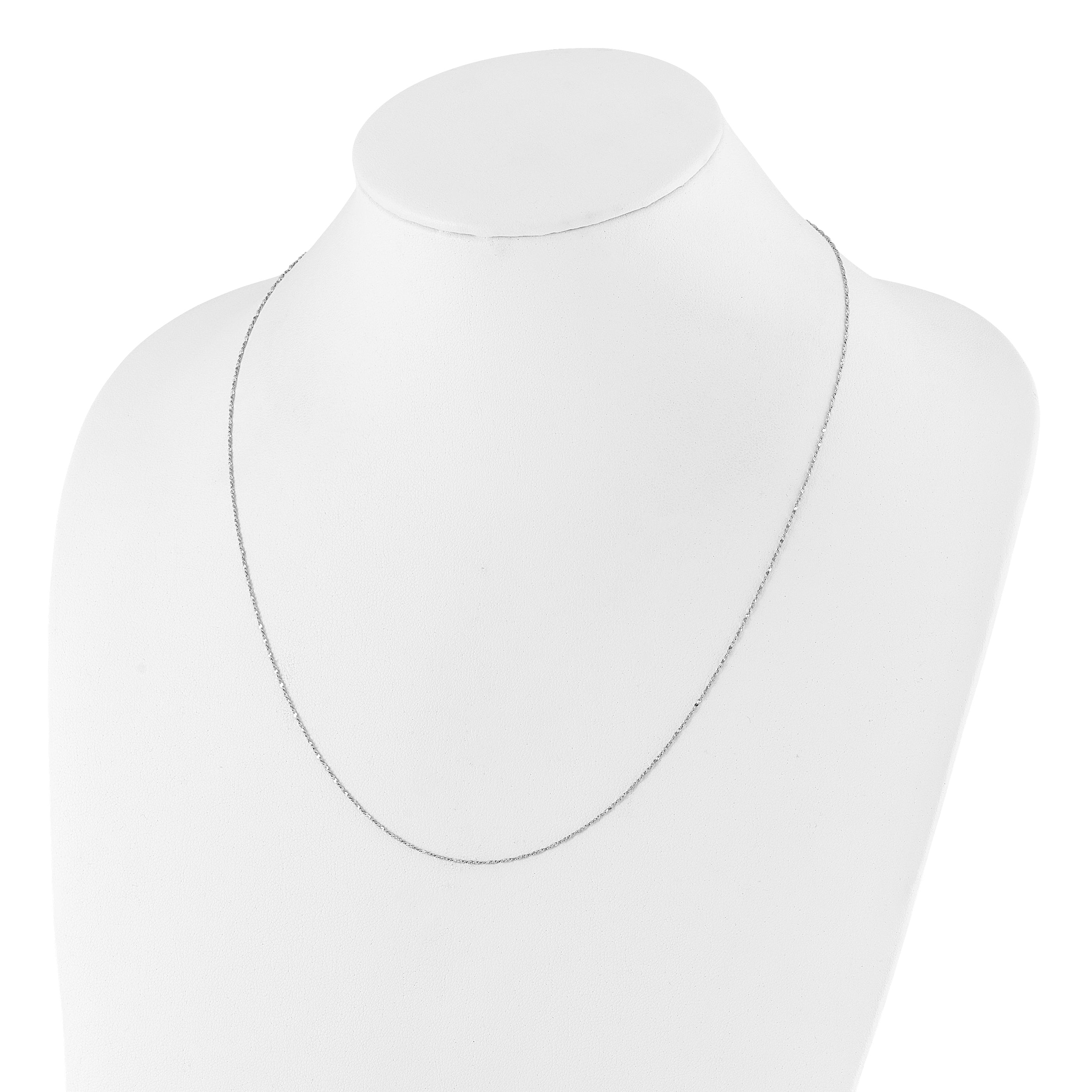 Sterling Silver RH-plated Adjustable .95mm Singapore Chain