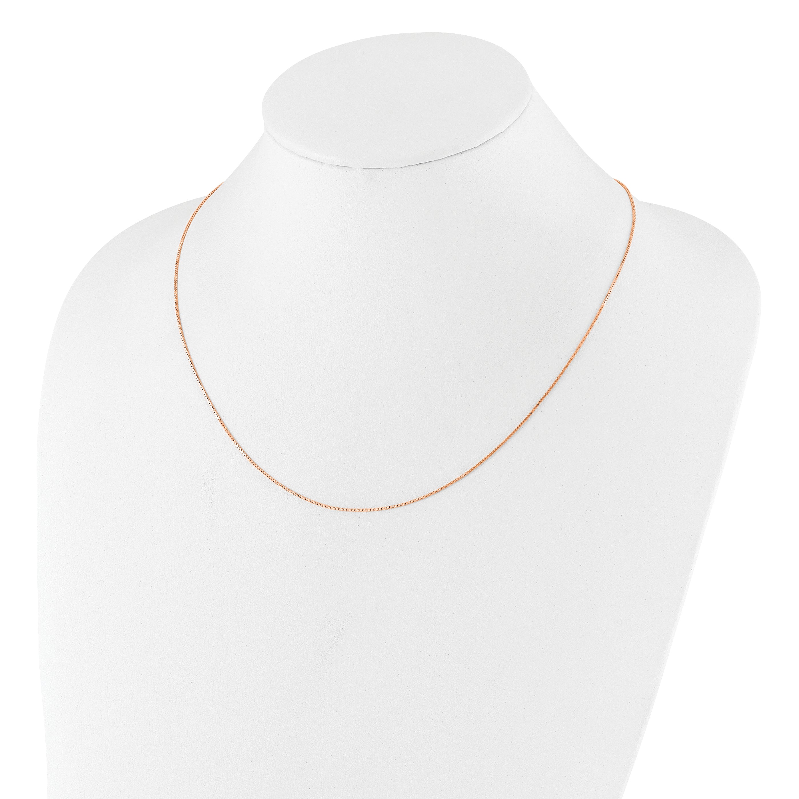 Sterling Silver Rose Gold-plated Adjustable .85mm Box Chain
