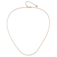 Sterling Silver Rose Gold-plated Adjustable .85mm Box Chain