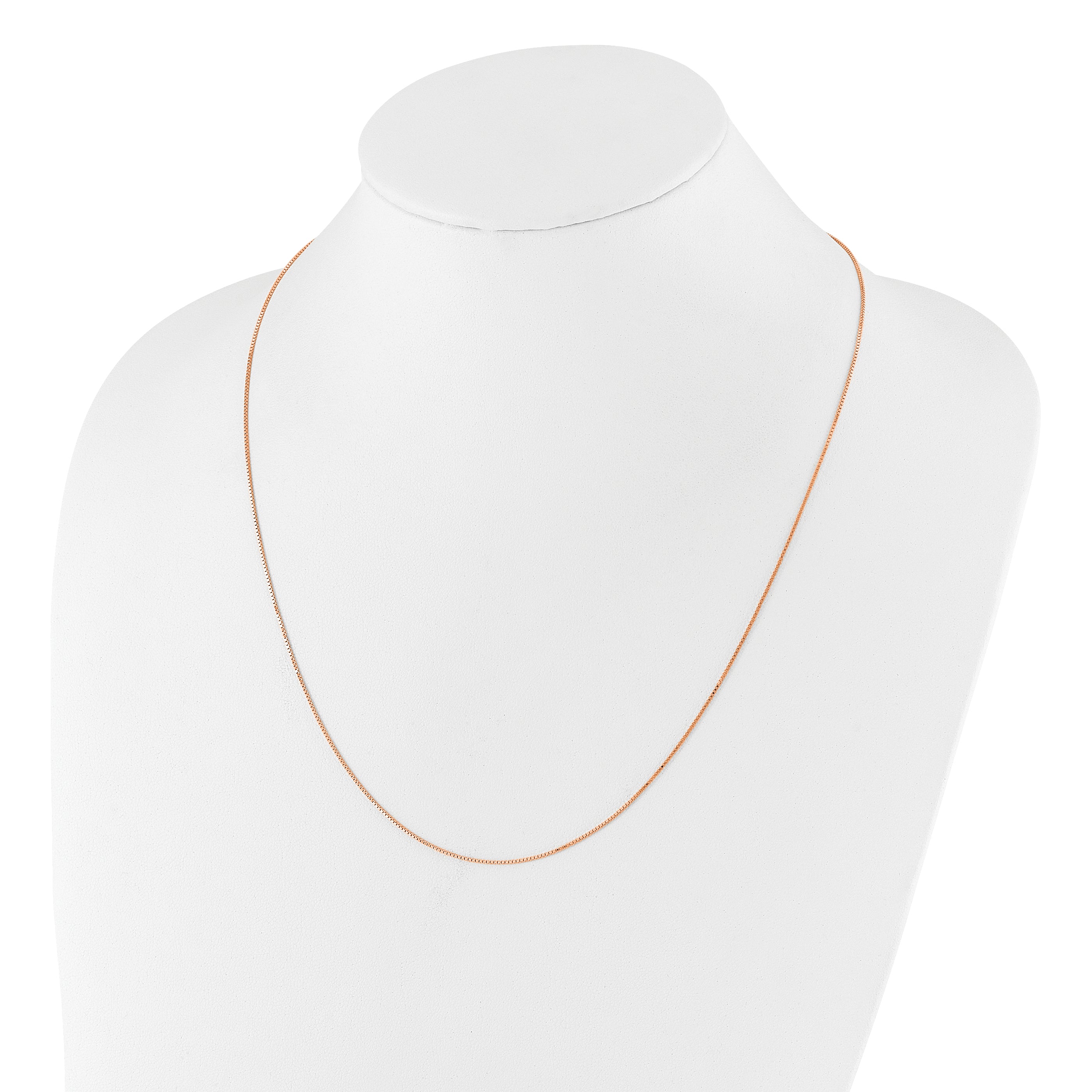 Sterling Silver Rose Gold-plated Adjustable .85mm Box Chain