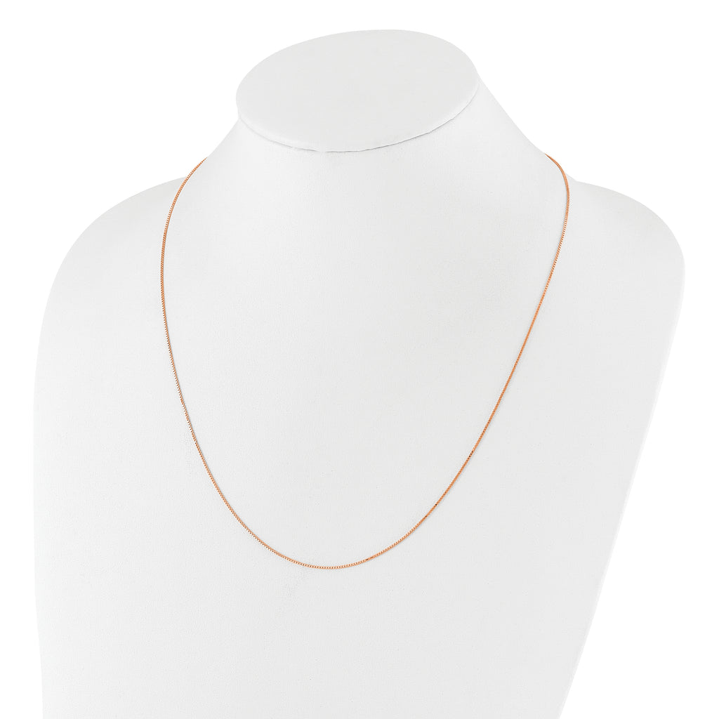 Sterling Silver Rose Gold-plated Adjustable .85mm Box Chain