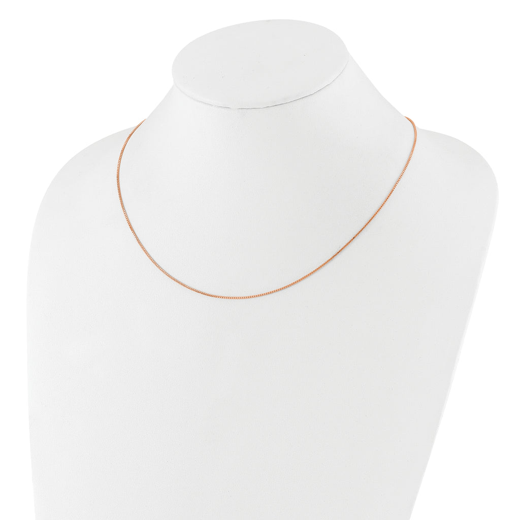 Sterling Silver Rose Gold-plated Adjustable .95mm Box Chain