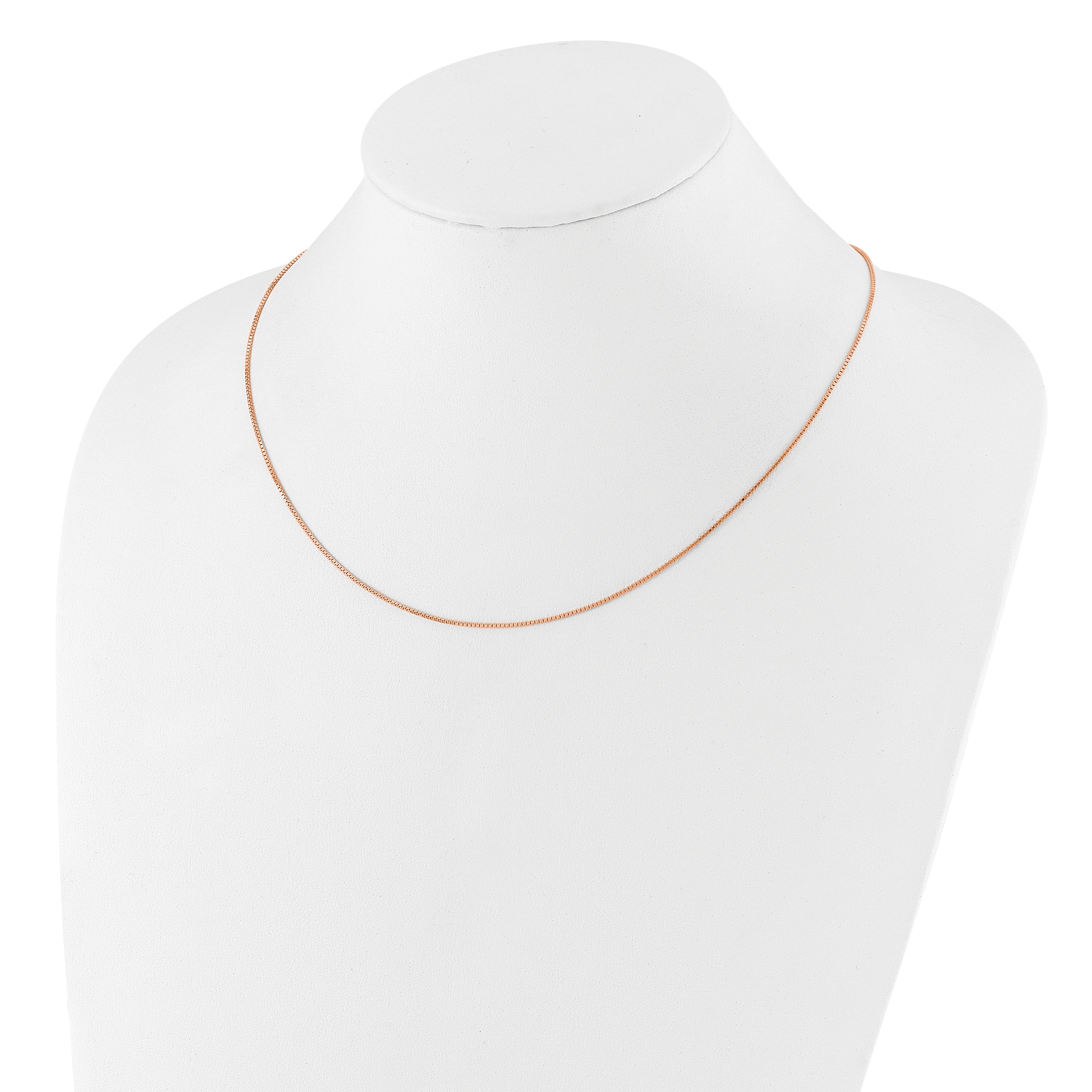 Sterling Silver Rose Gold-plated Adjustable .95mm Box Chain