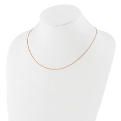 Sterling Silver Rose Gold-plated Adjustable .95mm Box Chain