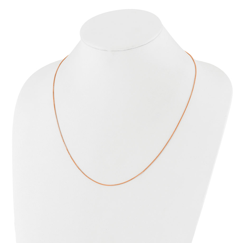 Sterling Silver Rose Gold-plated Adjustable .95mm Box Chain