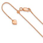Sterling Silver Rose Gold-plated Adjustable .95mm Box Chain