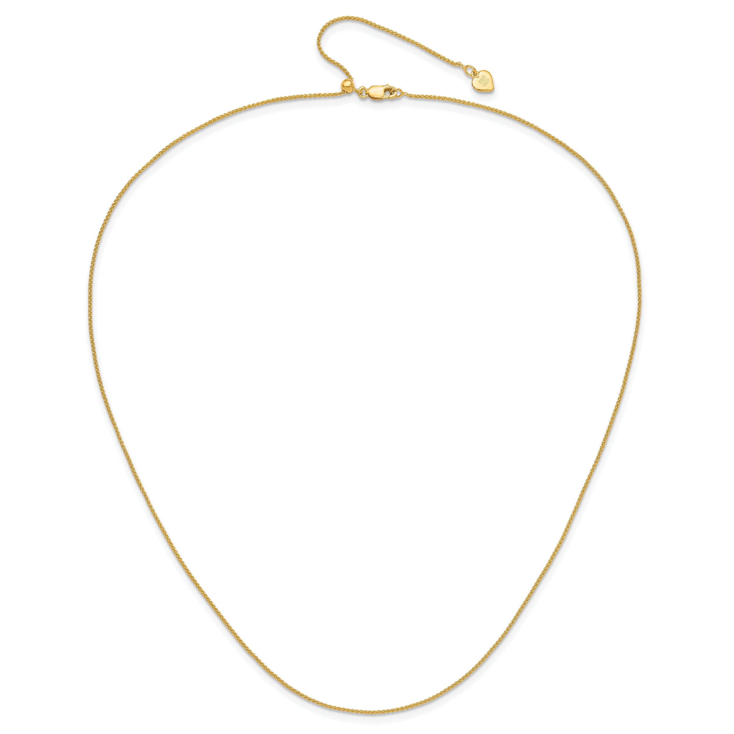 Sterling Silver Gold-plated Adjustable 1mm Spiga Chain