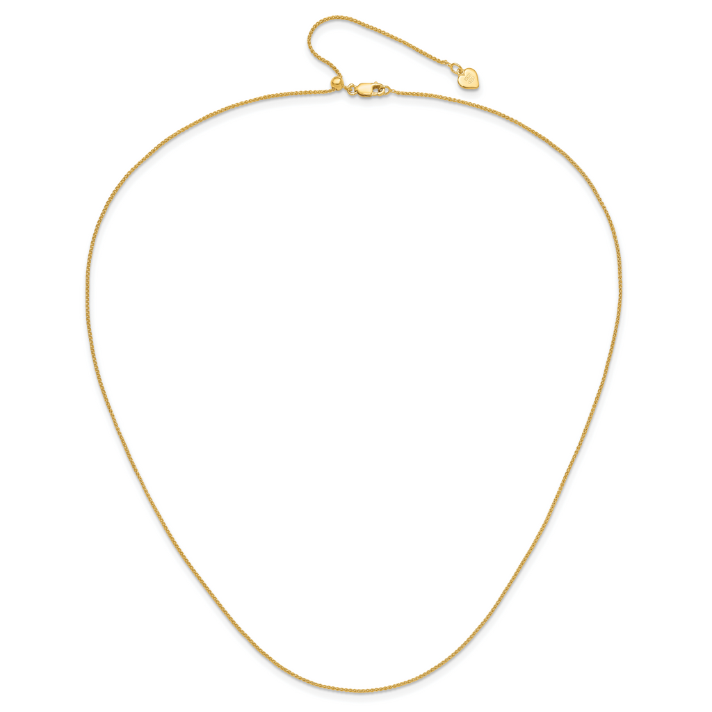 Sterling Silver Gold-plated Adjustable 1mm Spiga Chain