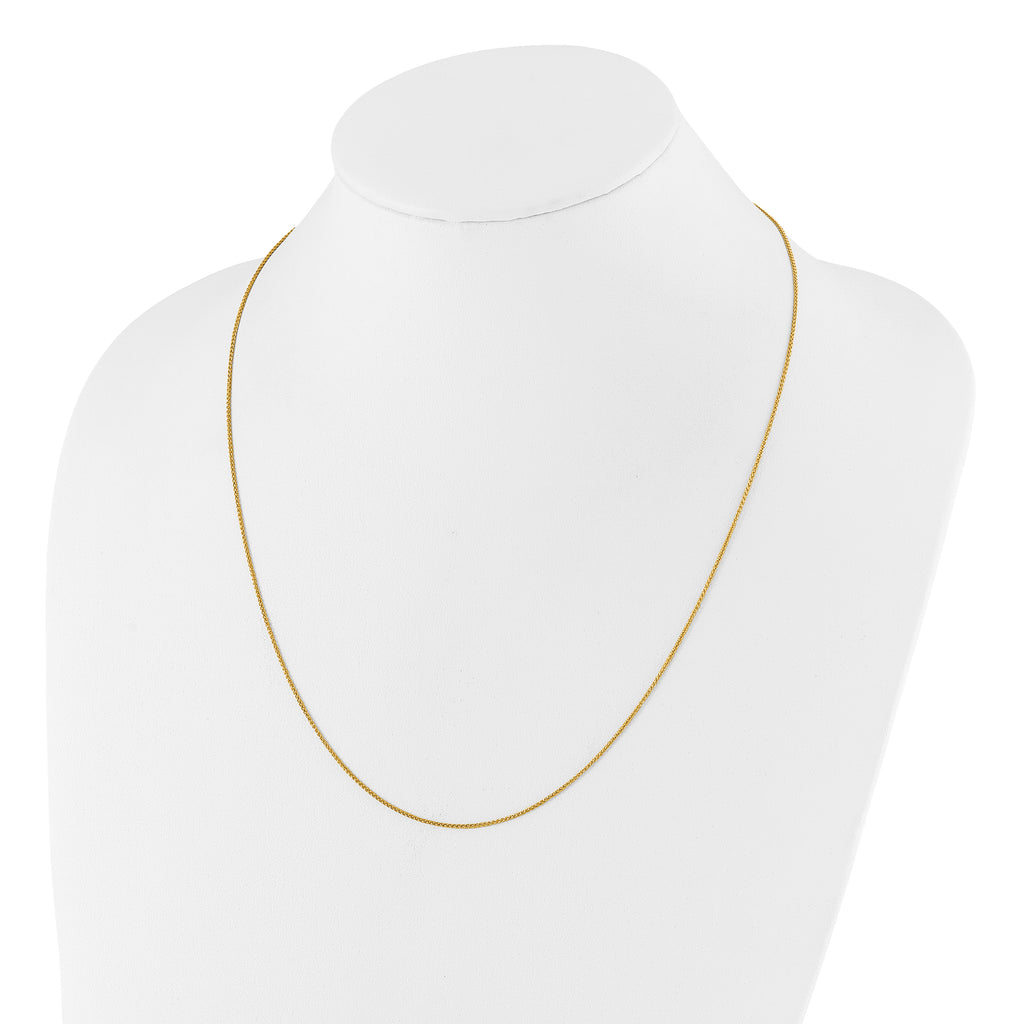 Sterling Silver Gold-plated Adjustable 1mm Spiga Chain
