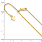 Sterling Silver Gold-plated Adjustable 1mm Spiga Chain