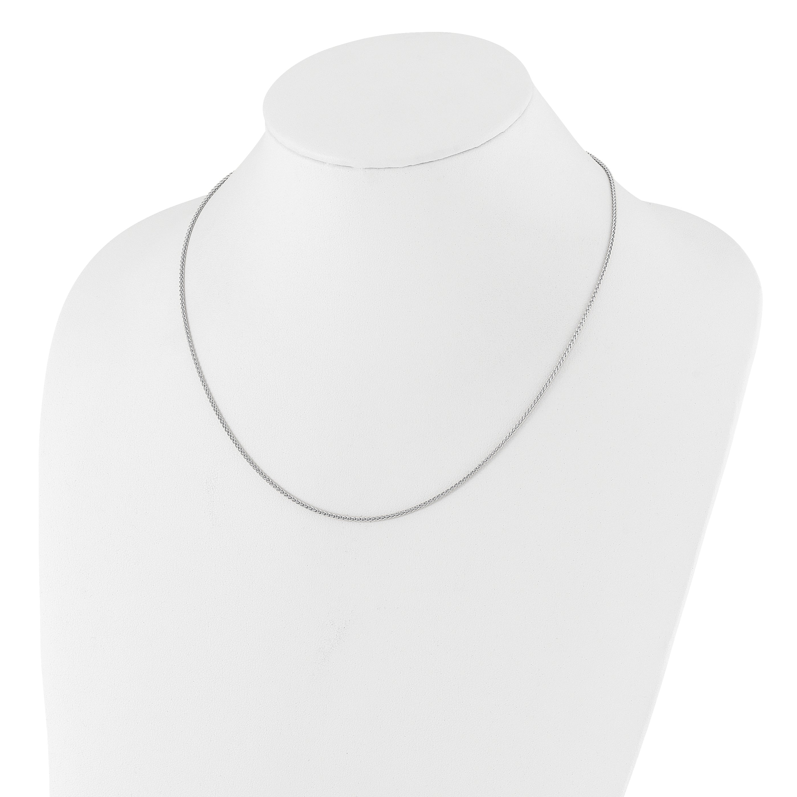 Sterling Silver RH-plated Adjustable 1.5mm Spiga Chain