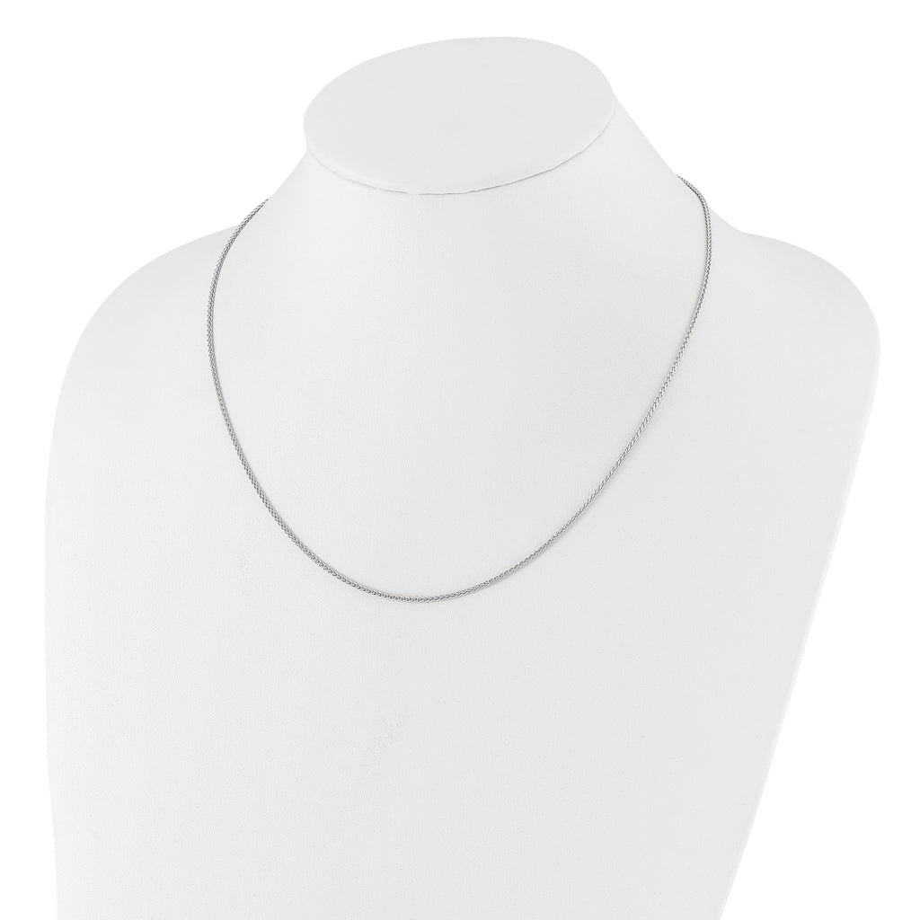 Sterling Silver RH-plated Adjustable 1.5mm Spiga Chain