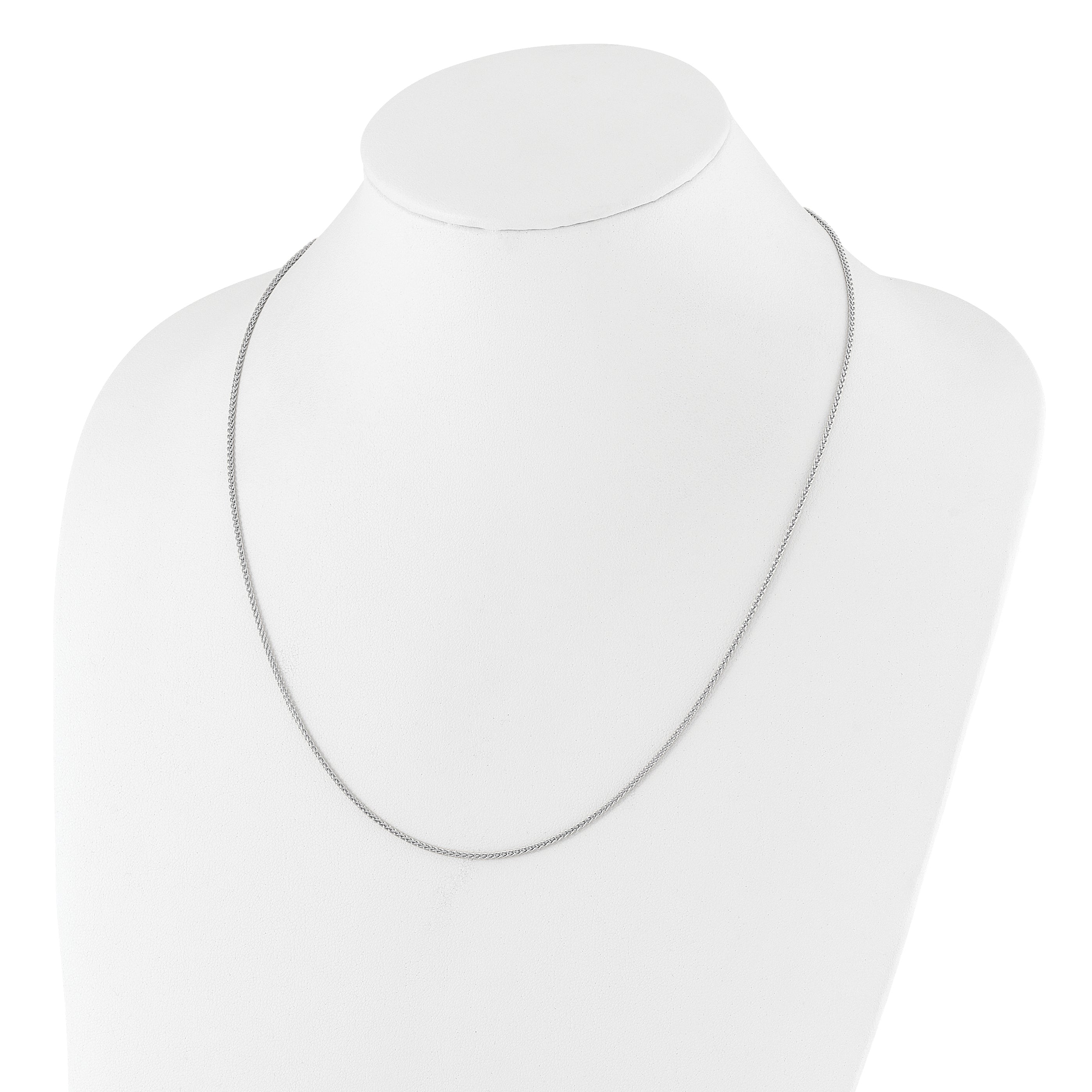 Sterling Silver RH-plated Adjustable 1.5mm Spiga Chain