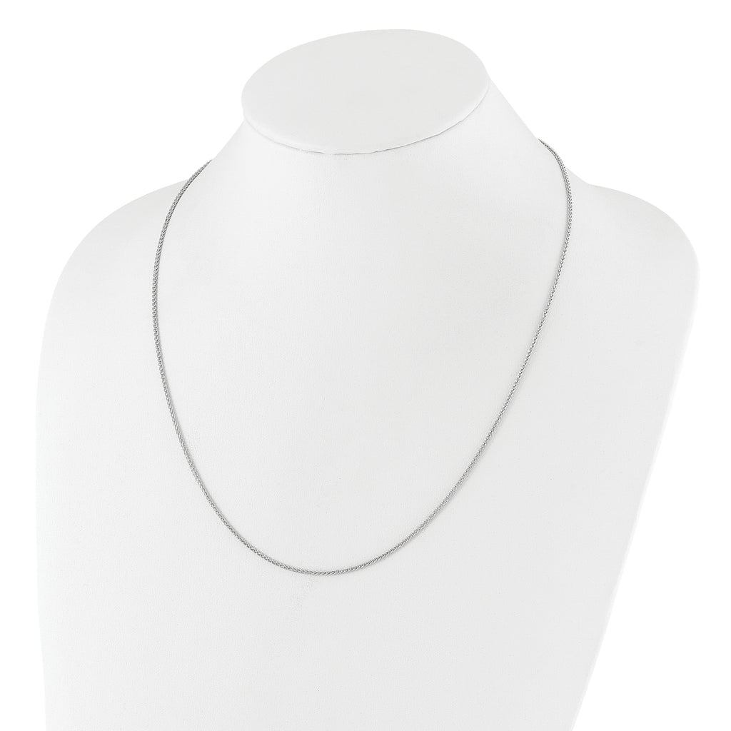 Sterling Silver RH-plated Adjustable 1.5mm Spiga Chain