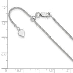 Sterling Silver RH-plated Adjustable 1.5mm Spiga Chain
