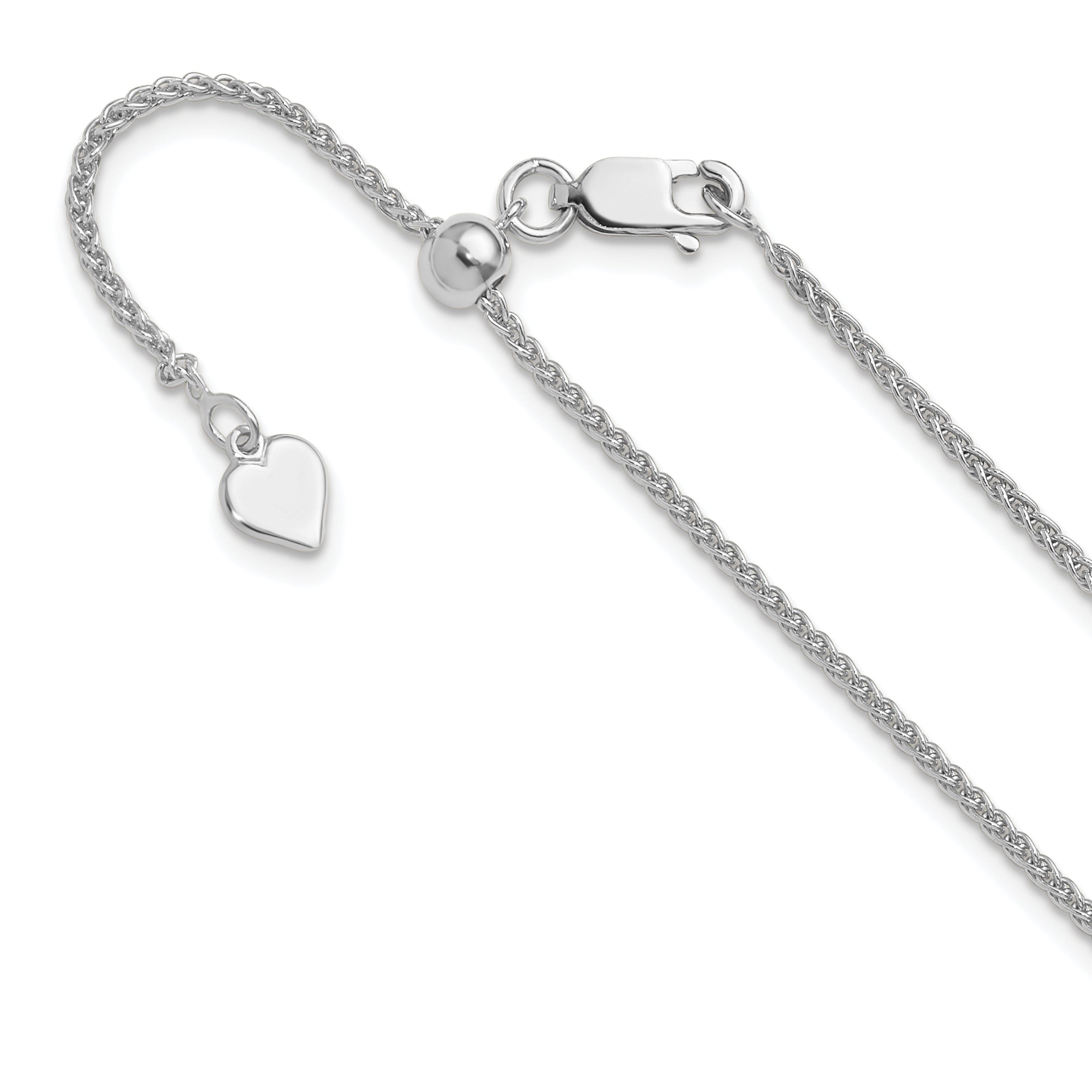 Sterling Silver RH-plated Adjustable 1.5mm Spiga Chain Main image
