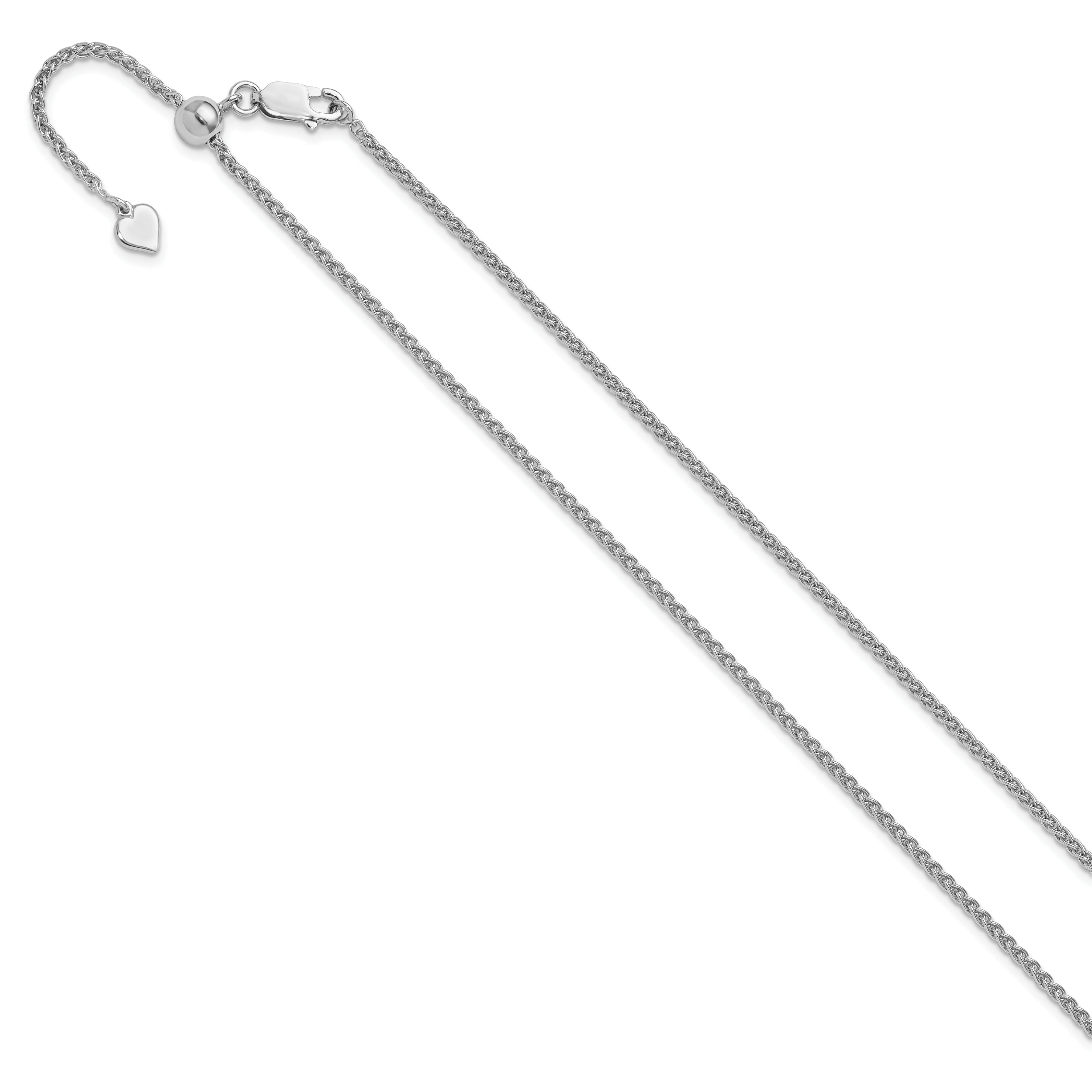 Sterling Silver RH-plated Adjustable 1.9mm Spiga Chain Secondary image