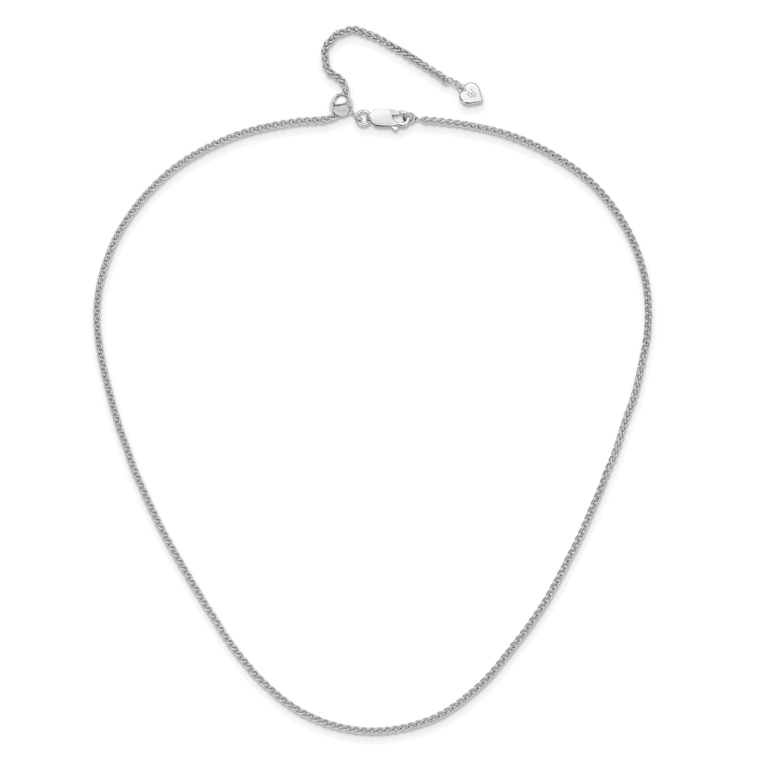 Sterling Silver RH-plated Adjustable 1.9mm Spiga Chain