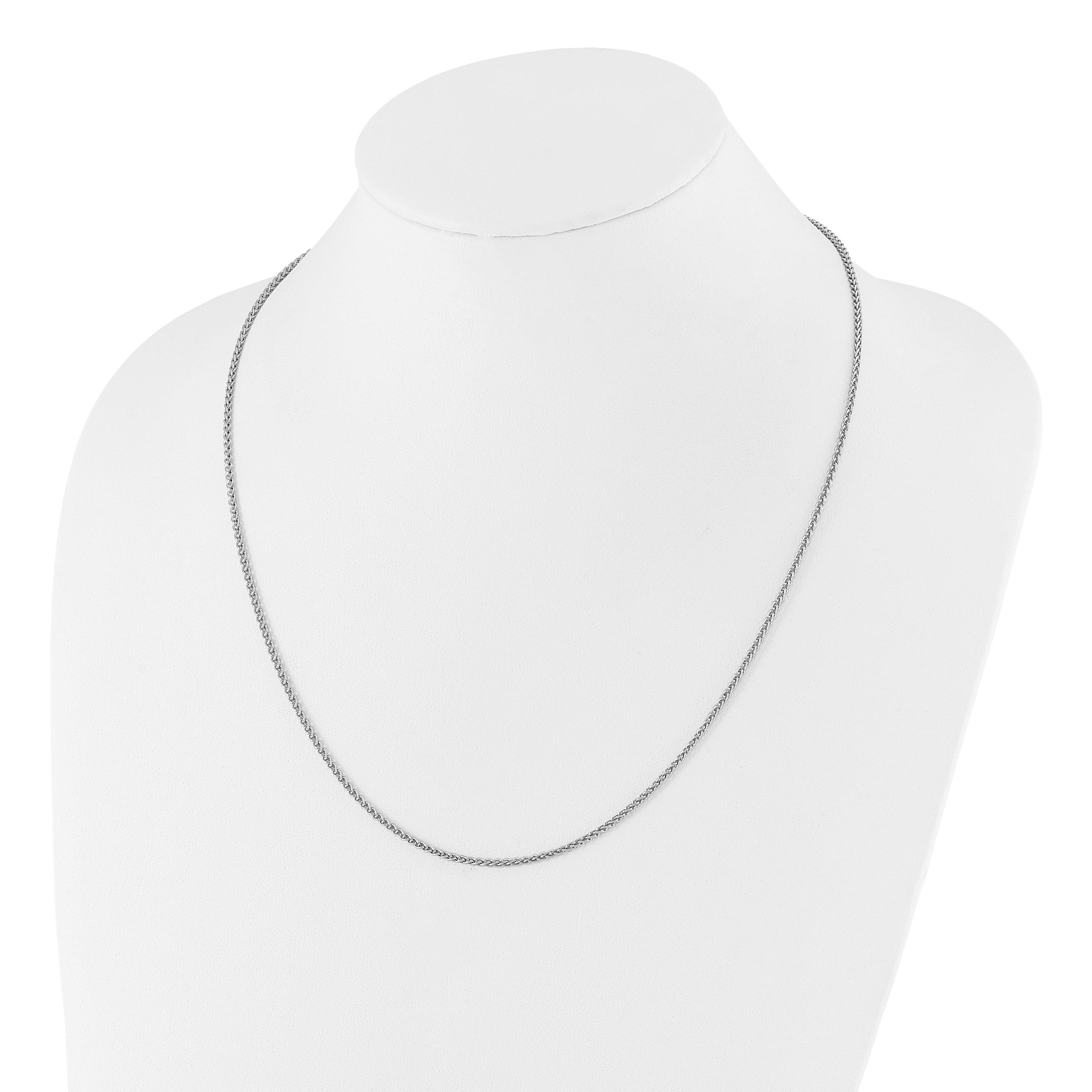 Sterling Silver RH-plated Adjustable 1.9mm Spiga Chain