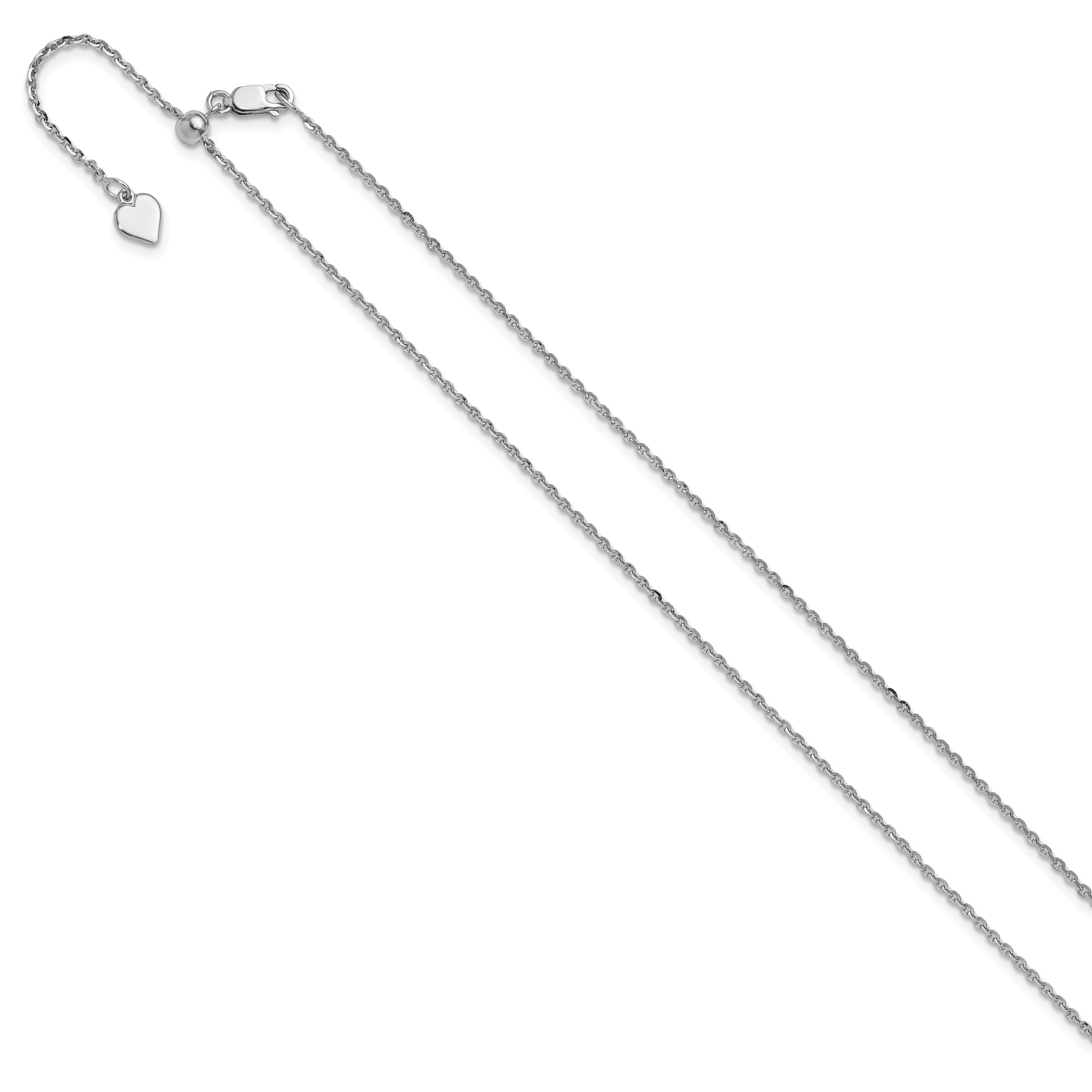 Adjustable Cable Chain Necklace in Sterling Silver Secondary image