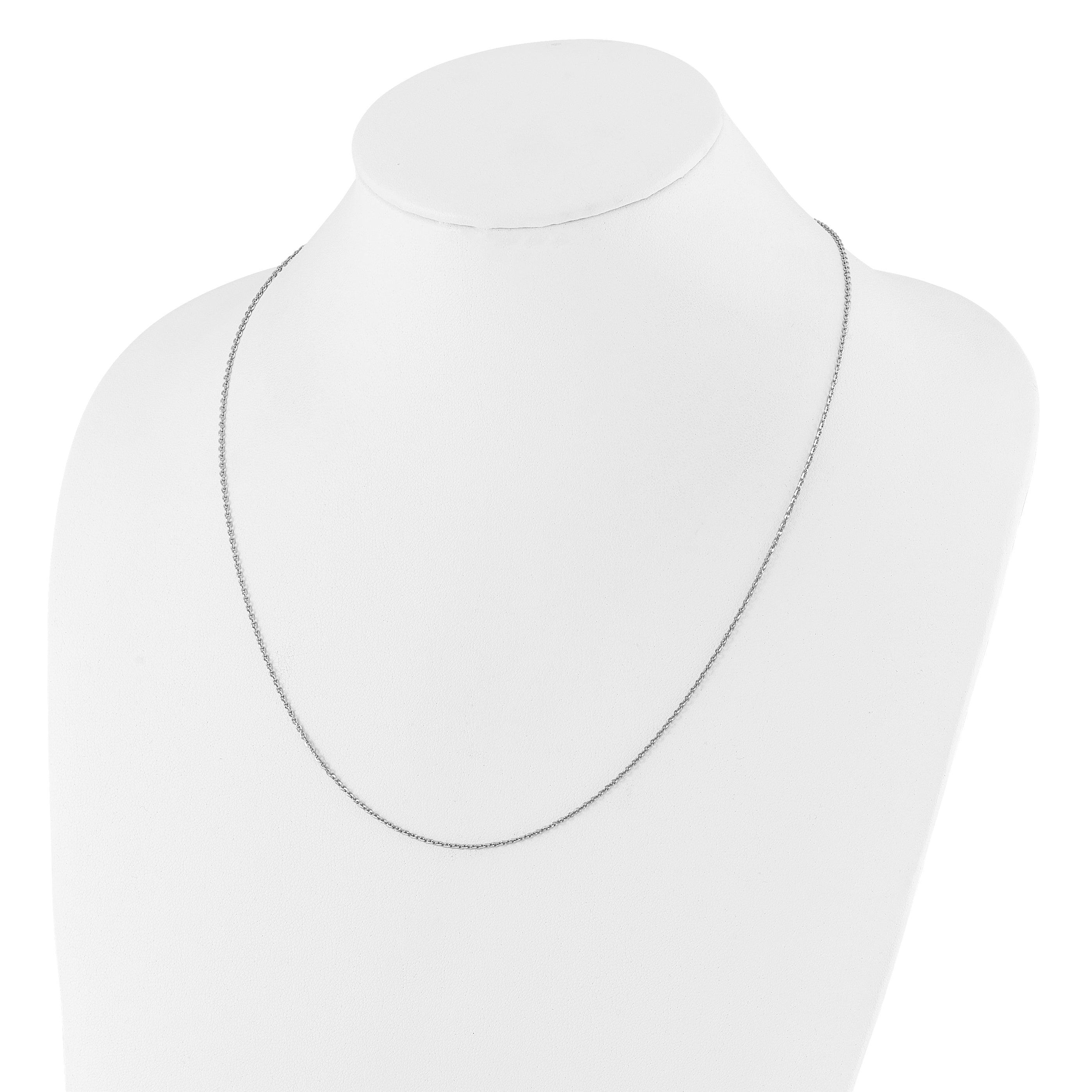 Sterling Silver RH-plated Adjustable 1.45mm Cable Chain