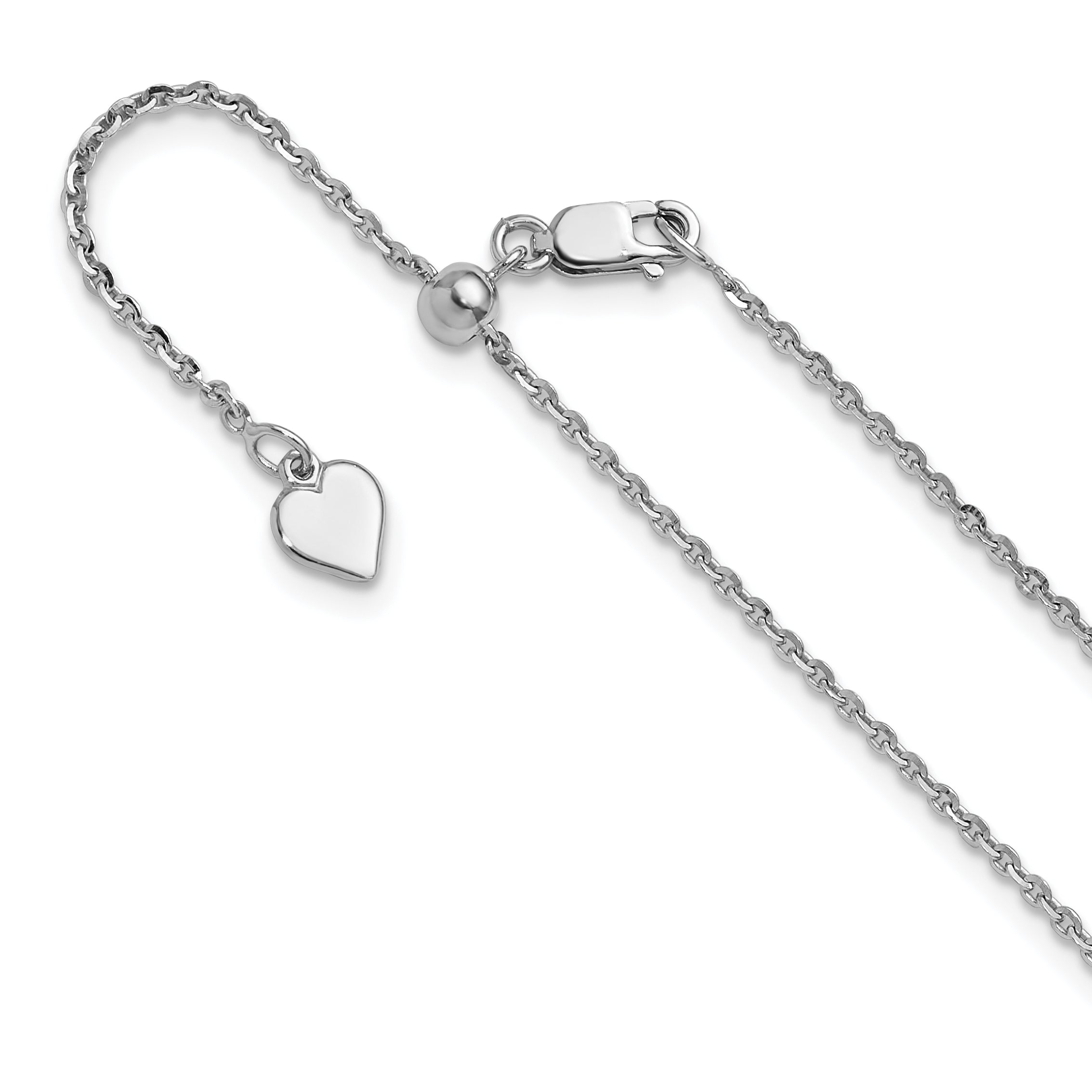 Sterling Silver RH-plated Adjustable 1.45mm Cable Chain Main image