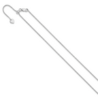 Sterling Silver RH-plated Adjustable 1.25mm Round Box Chain