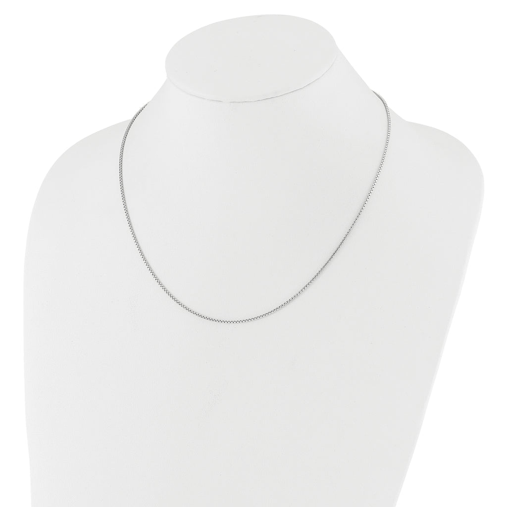 Sterling Silver RH-plated Adjustable 1.25mm Round Box Chain