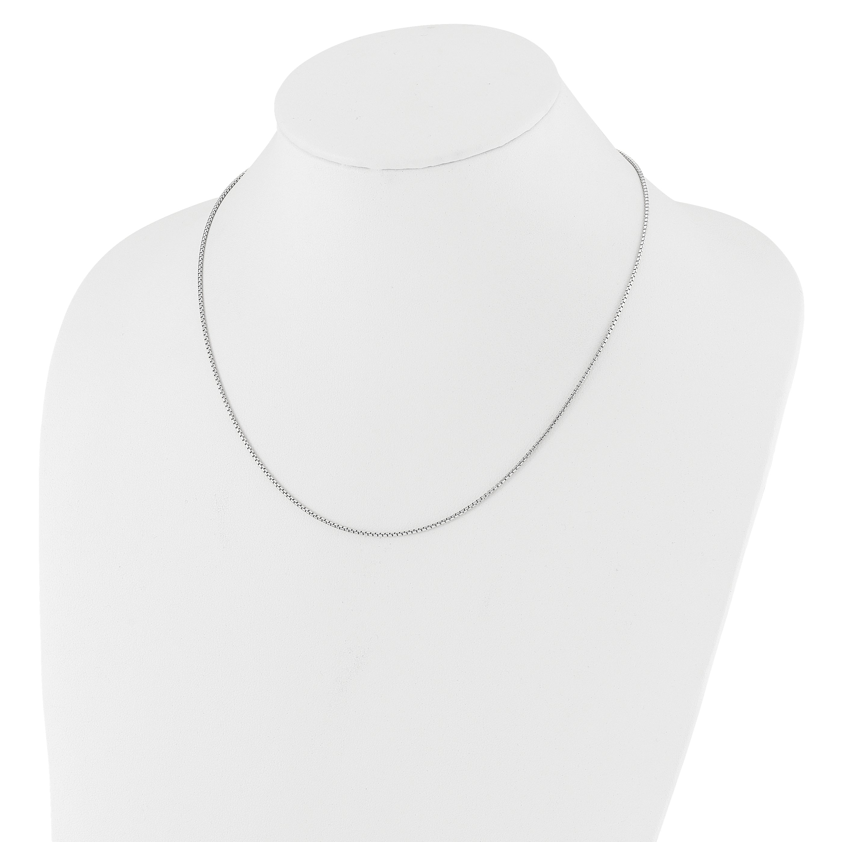Sterling Silver RH-plated Adjustable 1.25mm Round Box Chain