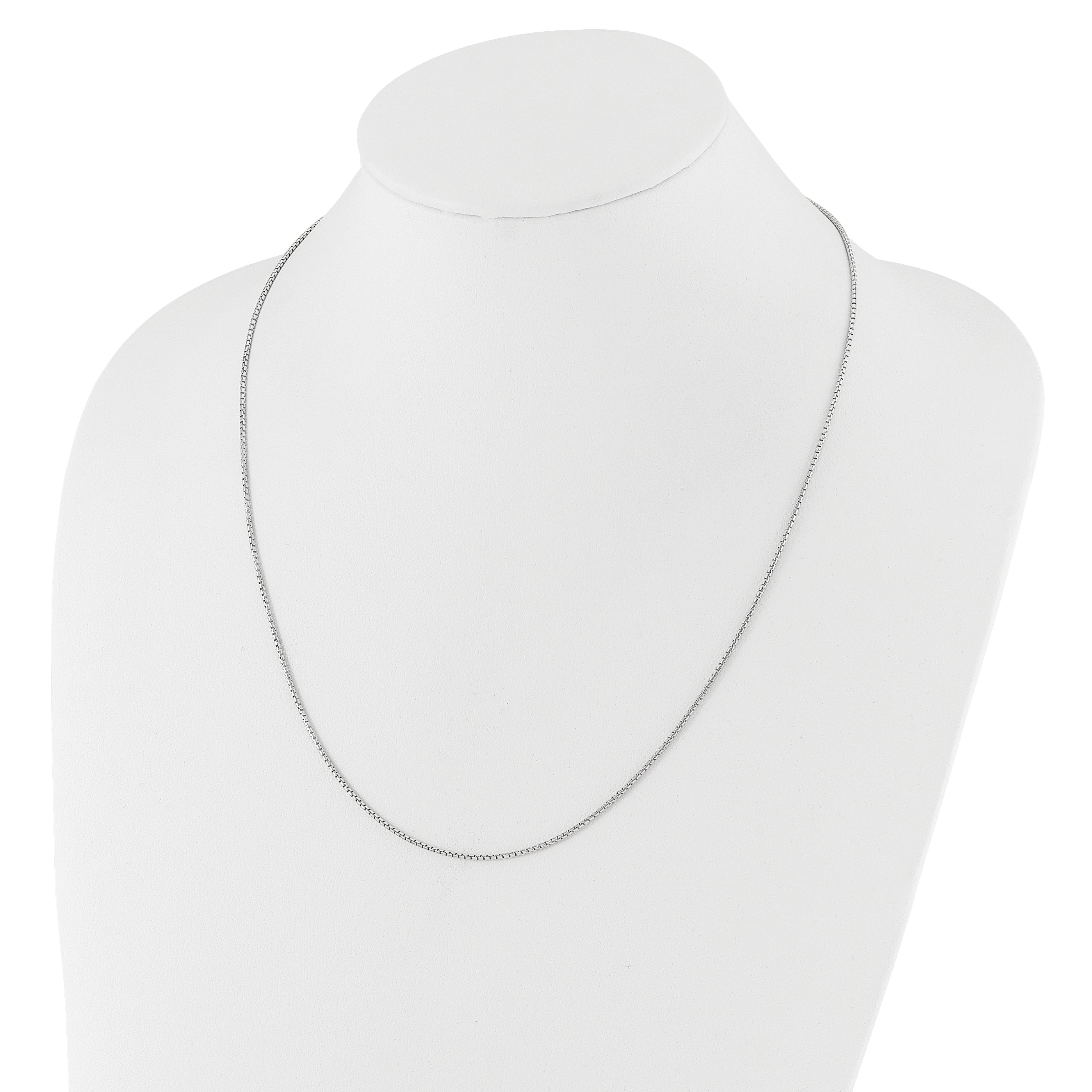 Sterling Silver RH-plated Adjustable 1.25mm Round Box Chain