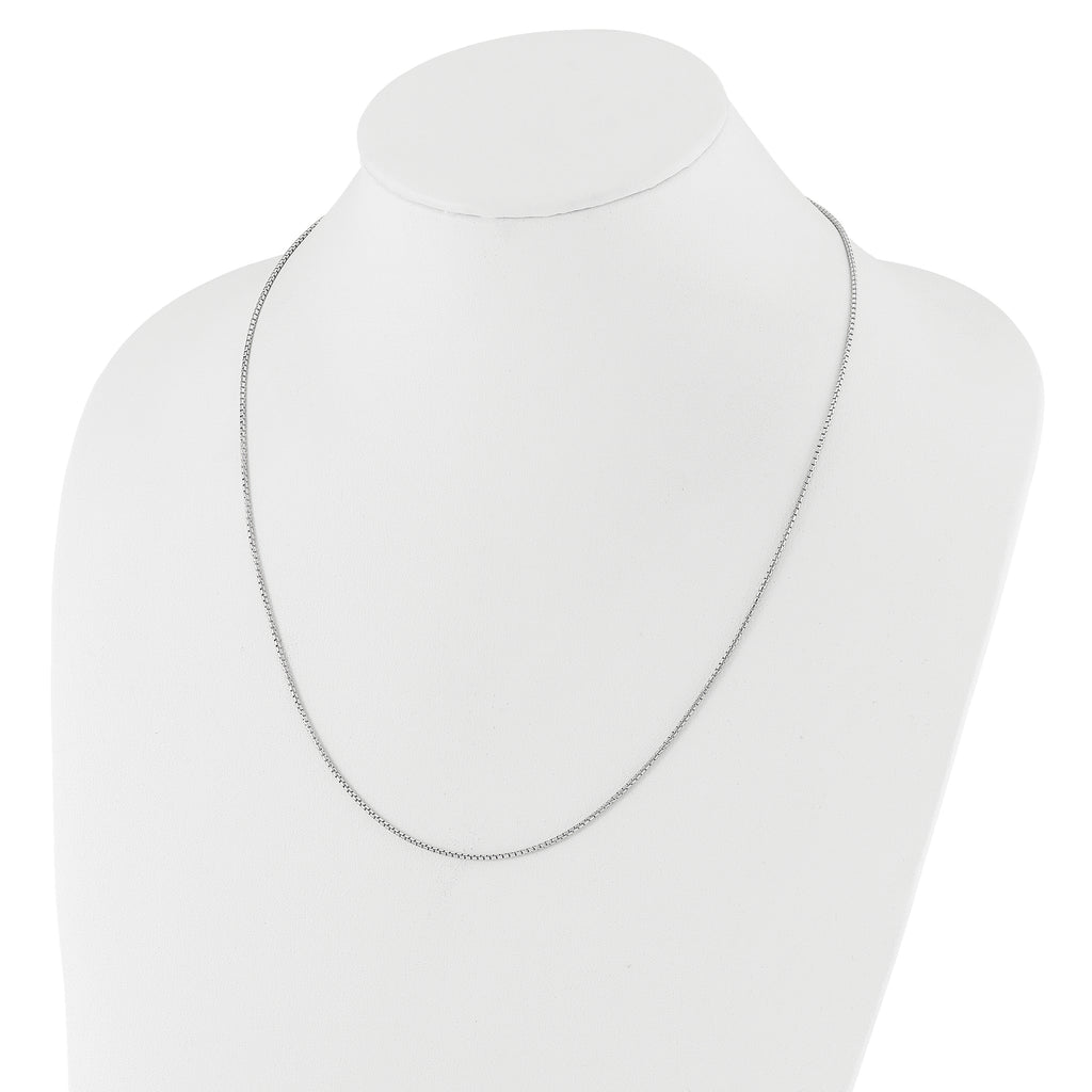 Sterling Silver RH-plated Adjustable 1.25mm Round Box Chain